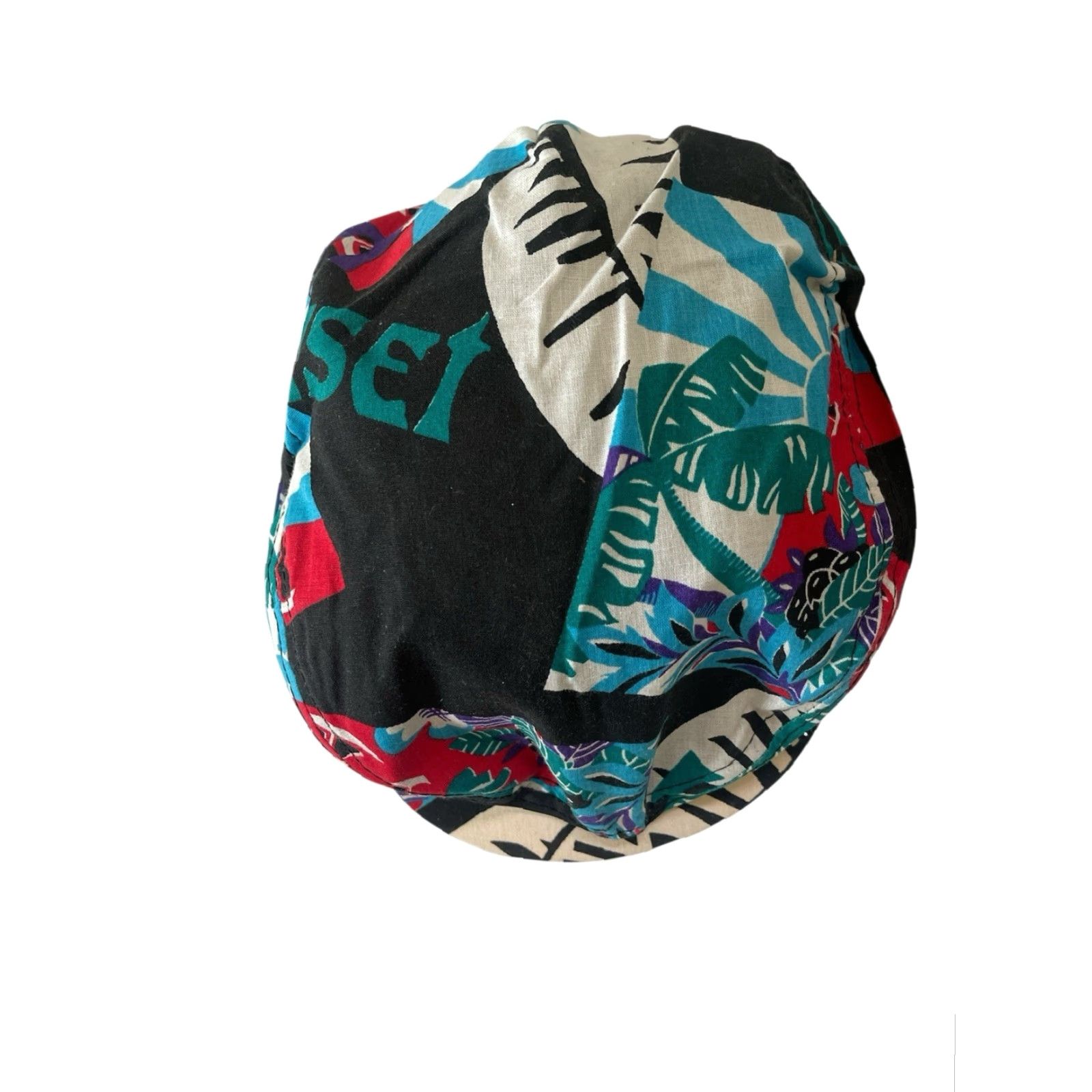 Vintage VINTAGE Hawaiian Print Cabbie Hat Cap Mens S Deadstock NWOT Made in USA 90s Flat Cap Black Mens Size ONE SIZE - 4 Thumbnail