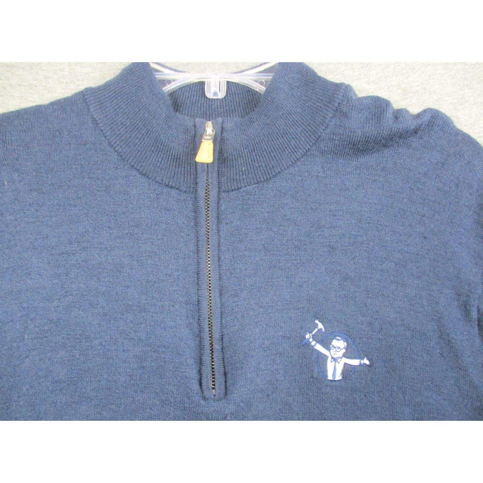 Peter Millar Peter Millar Crown Sweater Men’s Large Merino Wool Blend Blue 1/4 Zip Crewneck Sports Golf Knit Pullover Long Sleeve Solid Knit | Mens Size US L / EU 52-54 / 3 - 2 Thumbnail