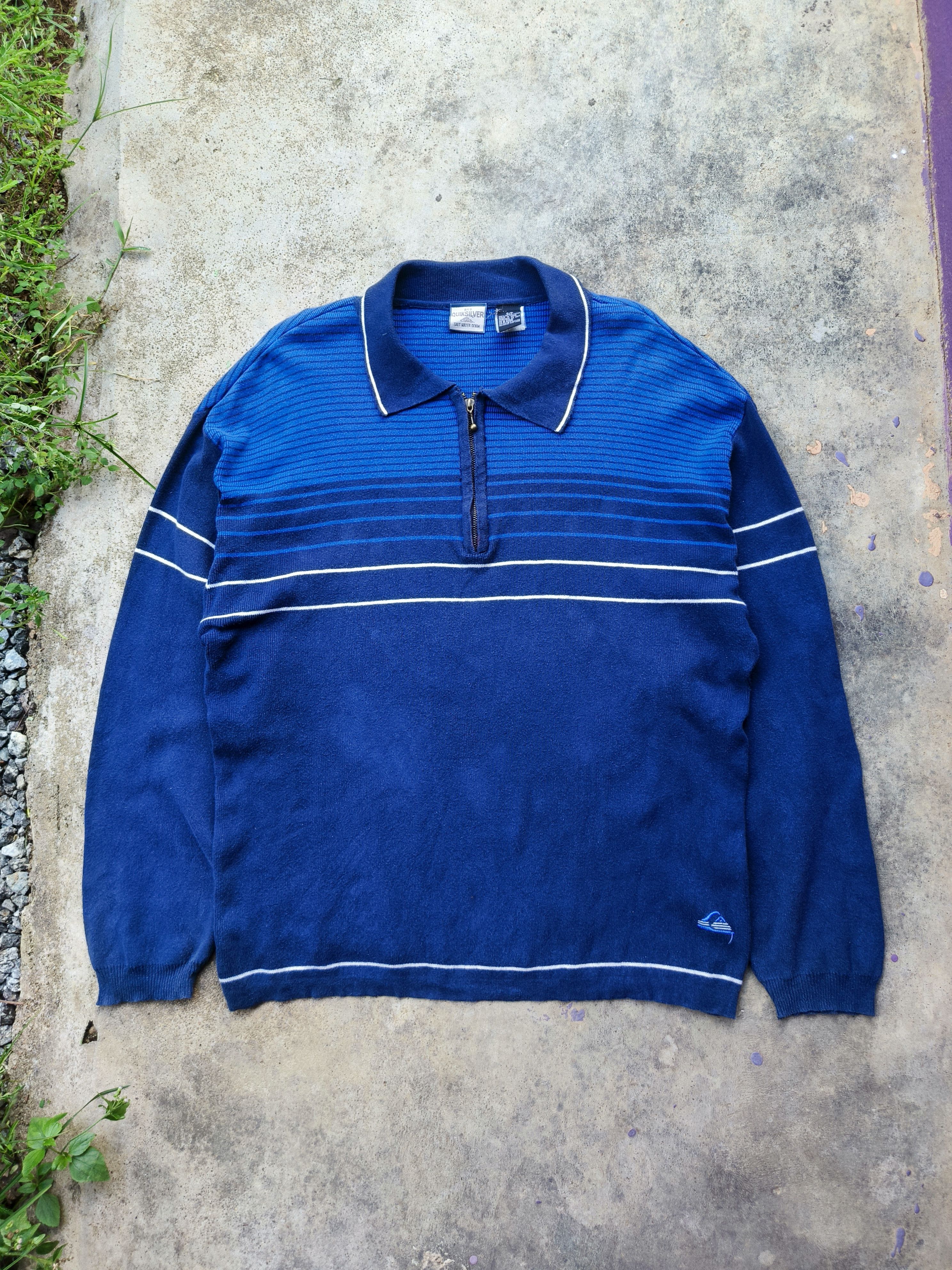 Quiksilver Vintage 90s Quiksilver half zipper knitwear jumper Size US M / EU 48-50 / 2 - 1 Thumbnail