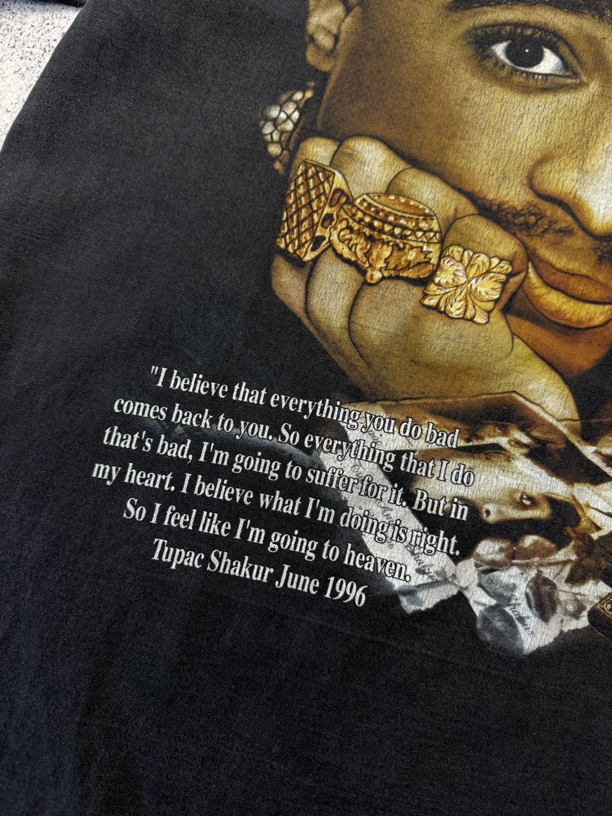 Vintage Vintage 2Pac Rap Tee Rock Tees 1996 Grail Very Rare Tee L Size US L / EU 52-54 / 3 - 6 Thumbnail