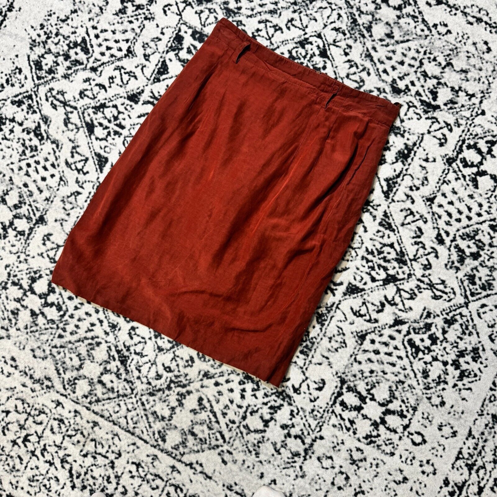 Jil Sander × Vintage Vintage Jil Sander Red Linen Silk Skirt Size 42 IT Runway Size 30" / US 8 / IT 44 - 2 Thumbnail