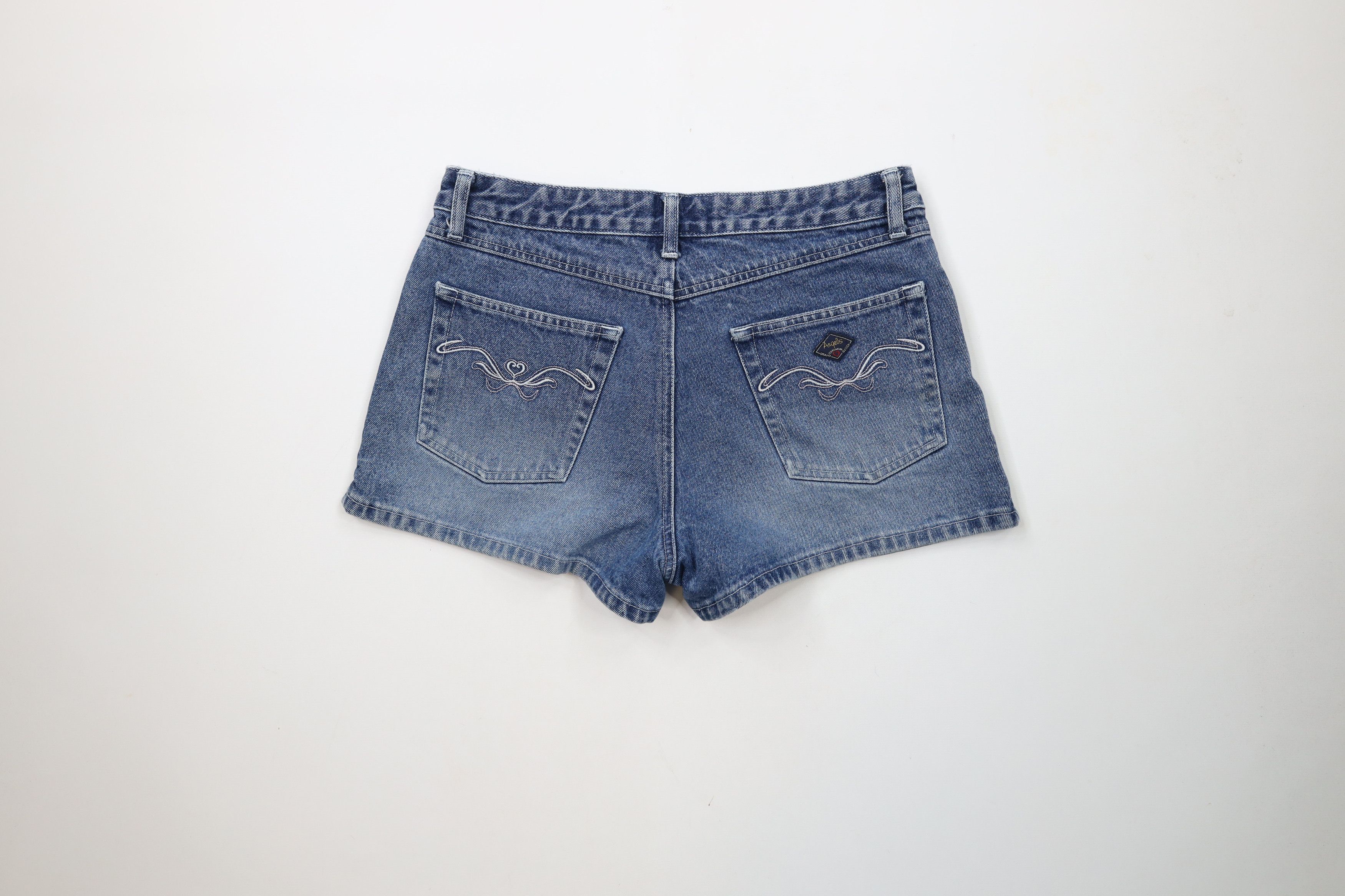 Vintage Vintage 90s Y2K Babydoll Heart Denim Jean Shorts Blue Cotton Size 32" / US 10 / IT 46 - 10 Thumbnail
