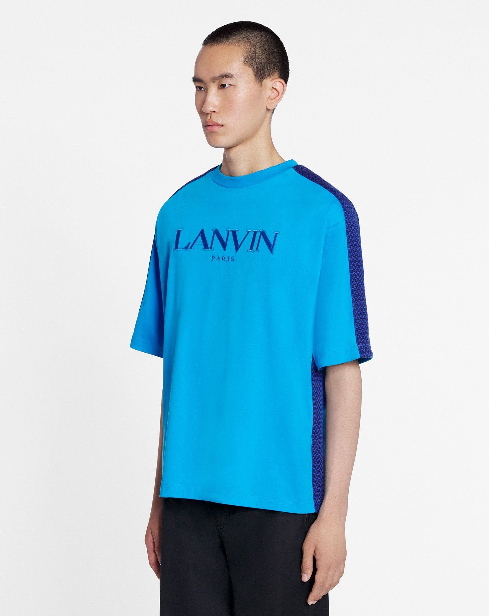 Lanvin o1mle0825 Curb Side Lanvin Loose-Fitting T-Shirt in Blue Size US M / EU 48-50 / 2 - 3 Thumbnail