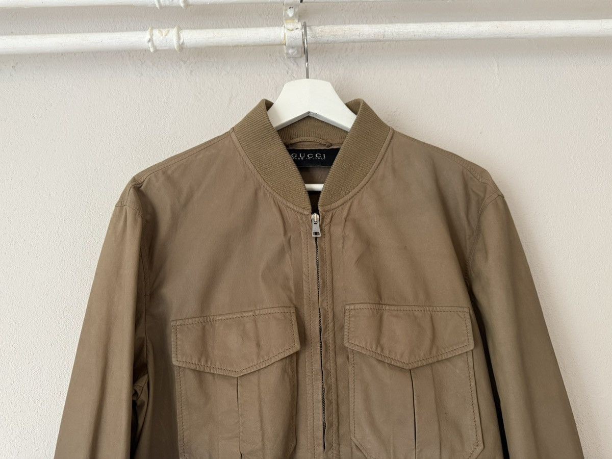 Gucci Kangaroo Leather Bomber Jacket in Olive Brown Size US M / EU 48-50 / 2 - 2 Thumbnail