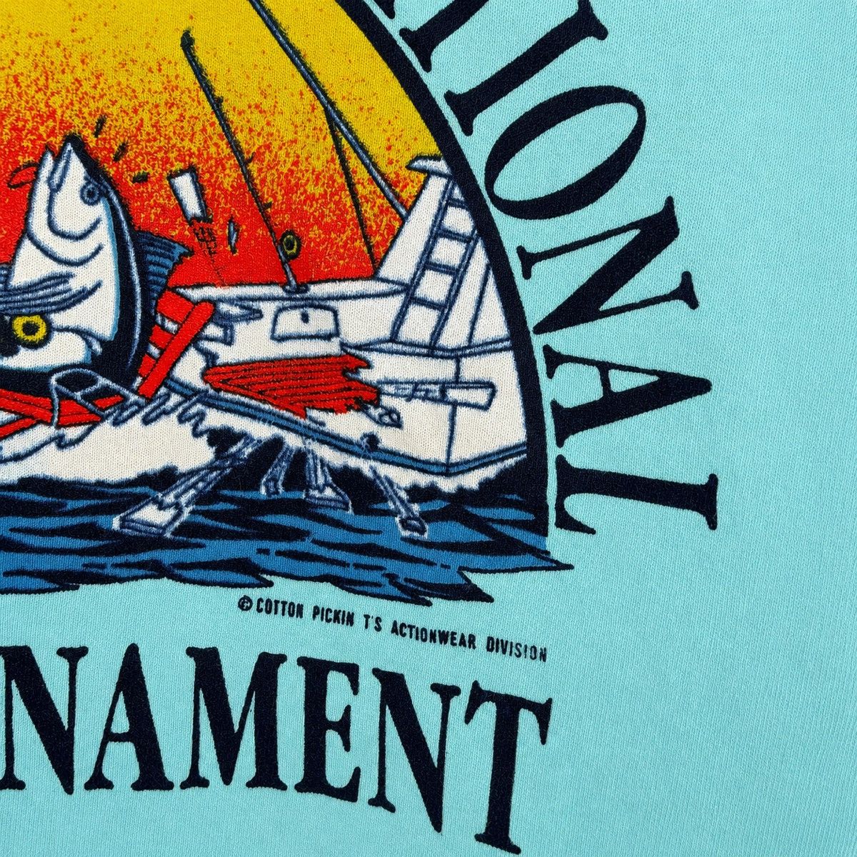 Vintage 1989 Sesuit Harbor Tuna Tournament Fishing Tee - Pocket t Size US S / EU 44-46 / 1 - 5 Thumbnail