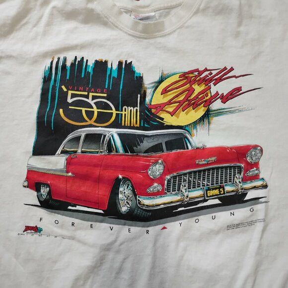 Hanes Vintage Chevrolet Bel Air Classic 55 Still Alive T-Shirt Size US XXL / EU 58 / 5 - 1 Thumbnail