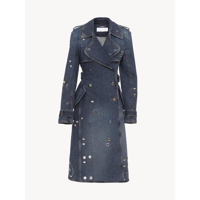 Chloe o1loc1c10425 Coat Faded Denim in Blue Size S / US 4 / IT 40 - 1 Thumbnail