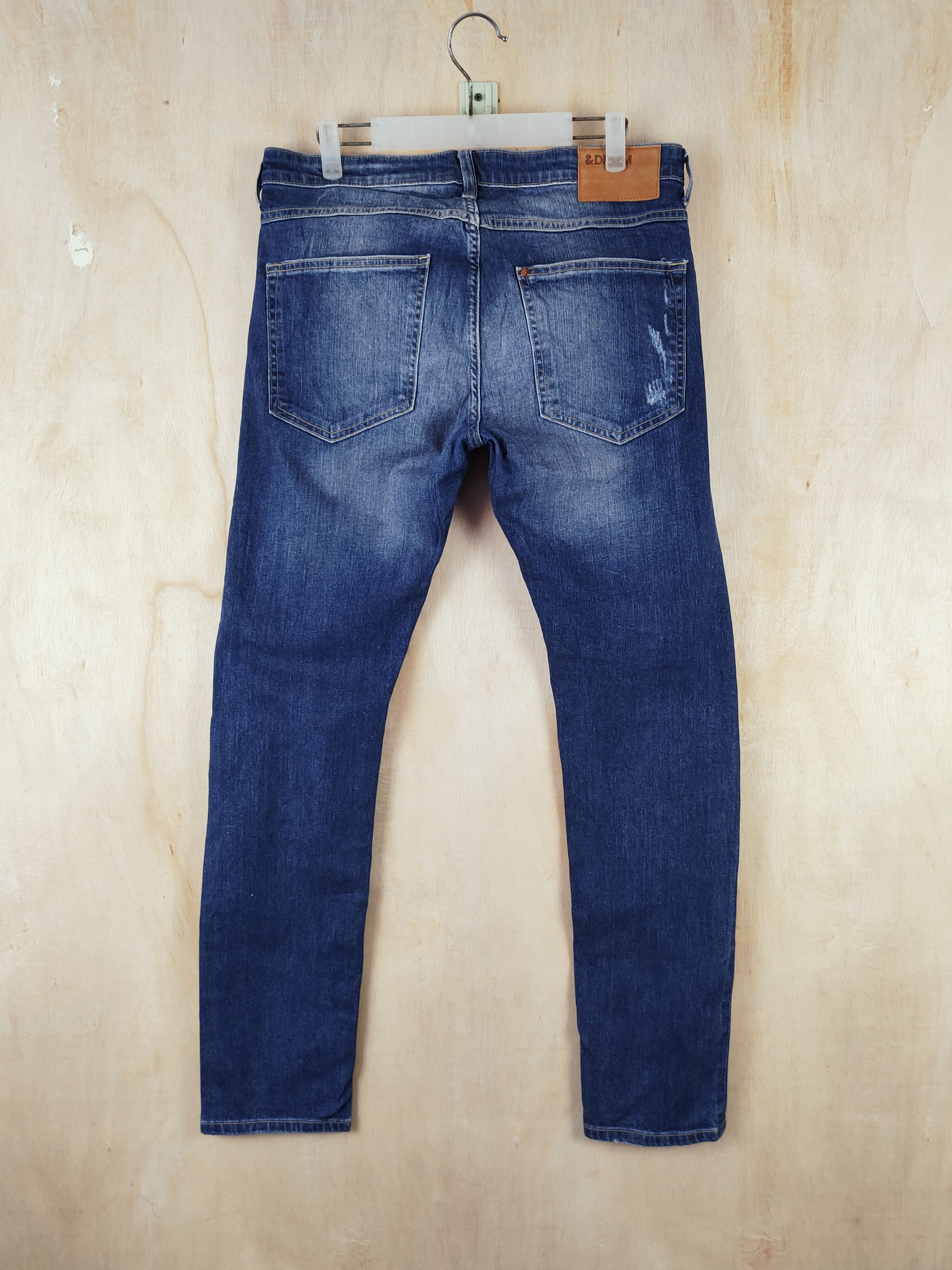 Vintage H&M Dark Blue Distressed Ripped Skinny Jeans #S2658 Size US 34 / EU 50 - 8 Thumbnail
