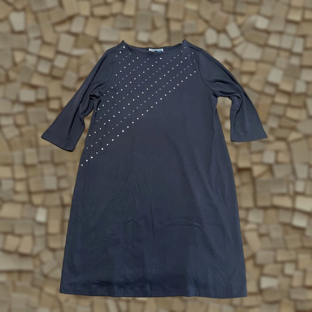 Vintage Karen Scott Dress Women's XL Black Long Sleeve Studded Size XL / US 12-14 / IT 48-50 - 1 Thumbnail