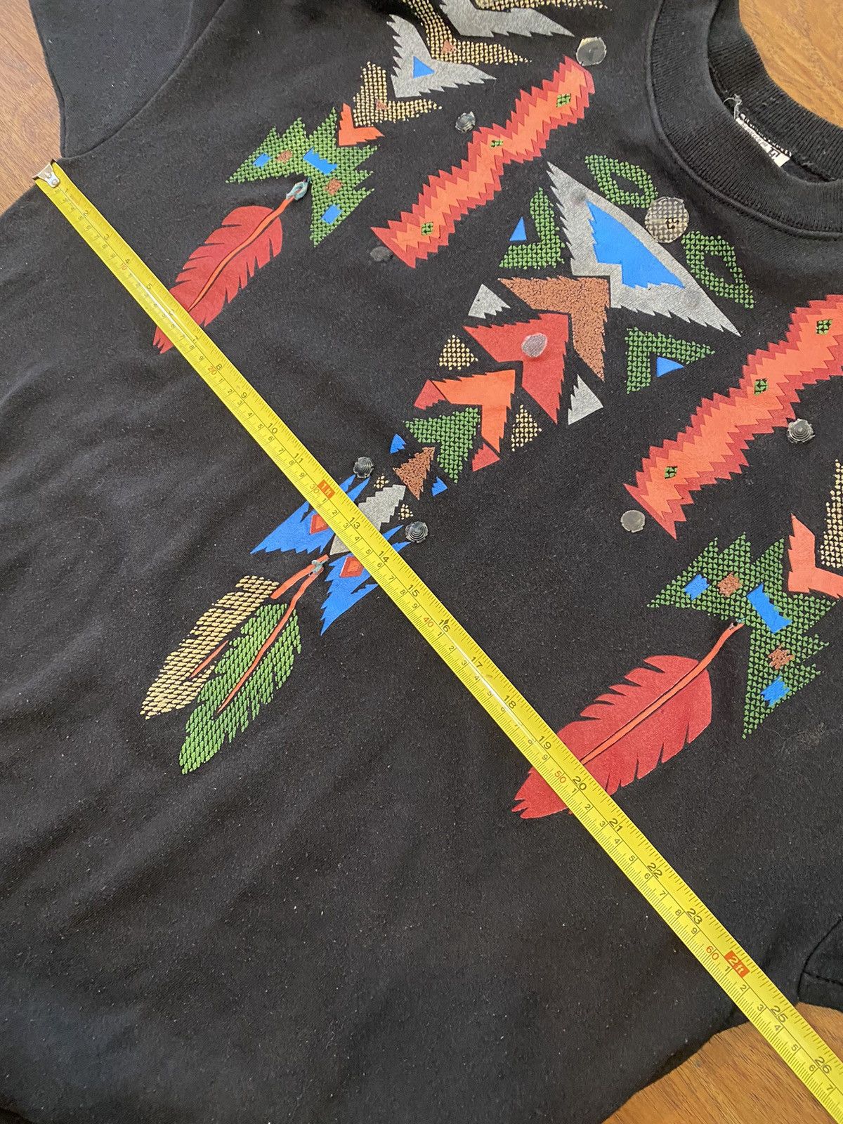 Vintage Vintage 1992 Marcy N Me EZL Sweater AZTEC ART Feather Rare Size ONE SIZE - 5 Thumbnail