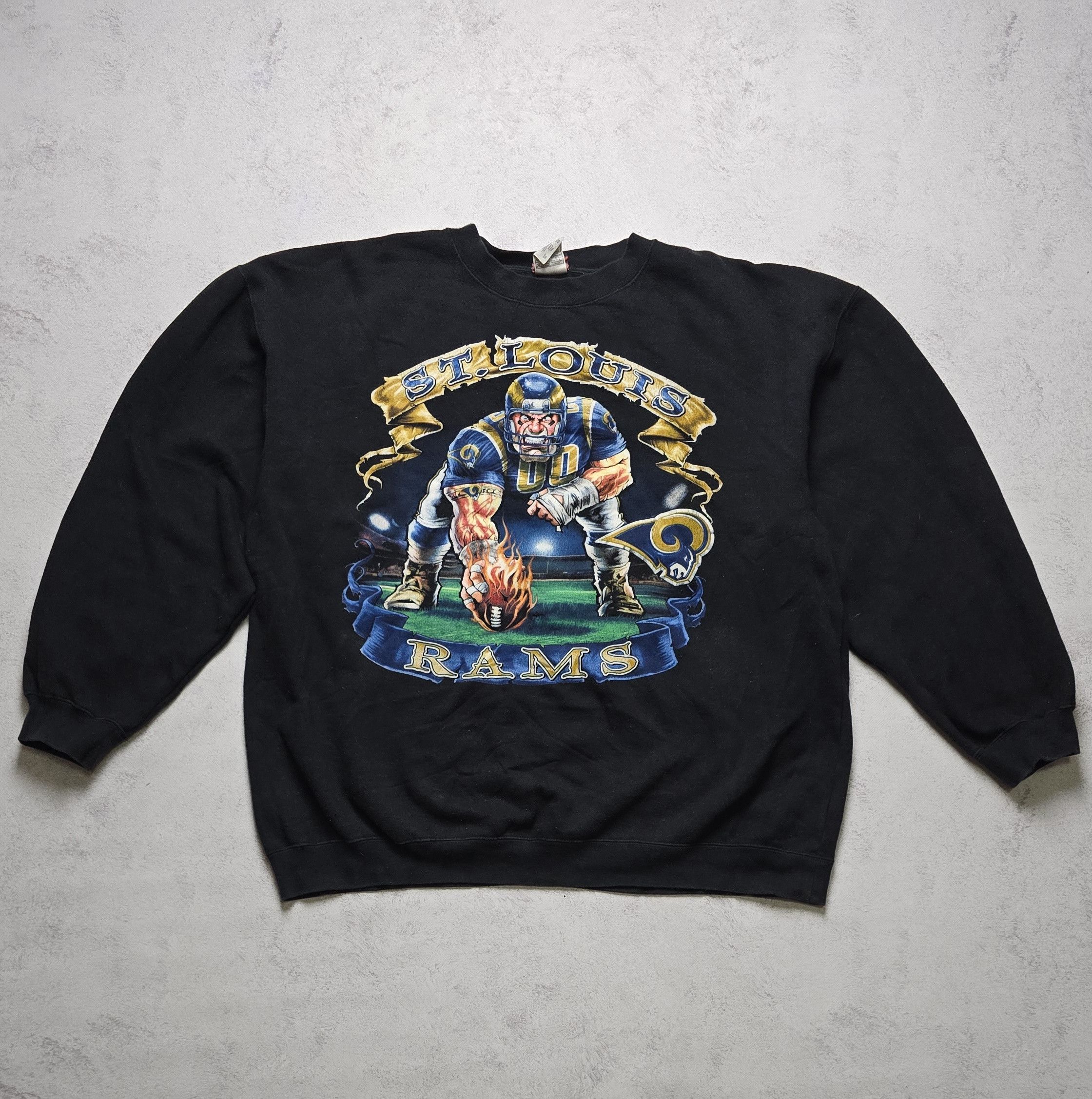 NFL VTG St. Louis Rams NFL Sweatshirt Sweater Crew Neck 90s Y2K Size US XL / EU 56 / 4 - 1 Thumbnail