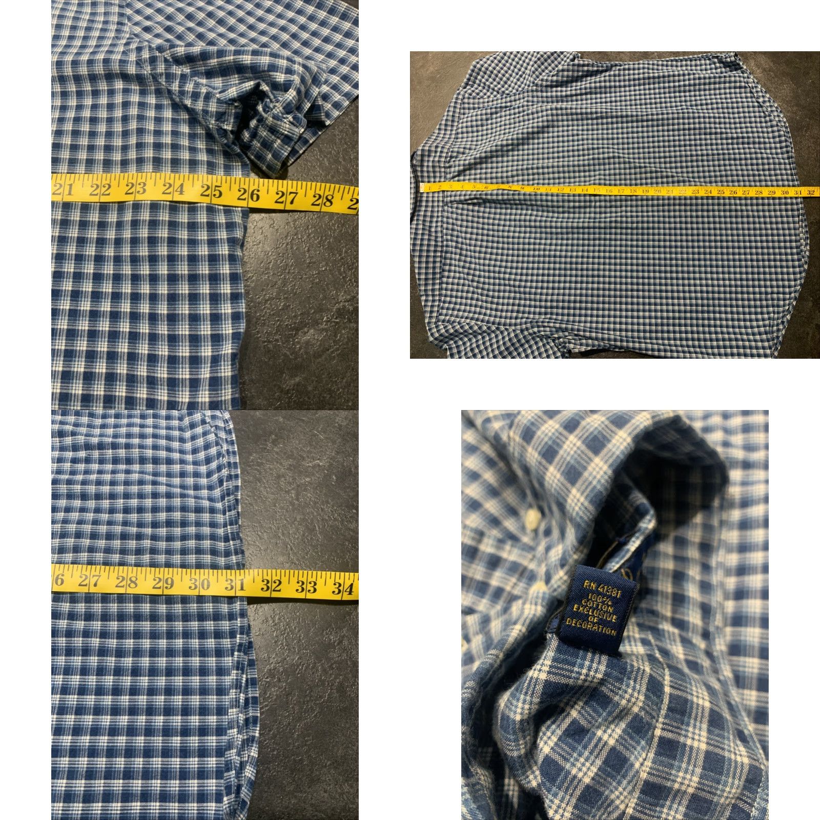 Polo Ralph Lauren Polo Ralph Lauren Vintage Button-Up Shirt Blue Plaid Short Sleeve Men's 2XL Size US XXL / EU 58 / 5 - 8 Thumbnail