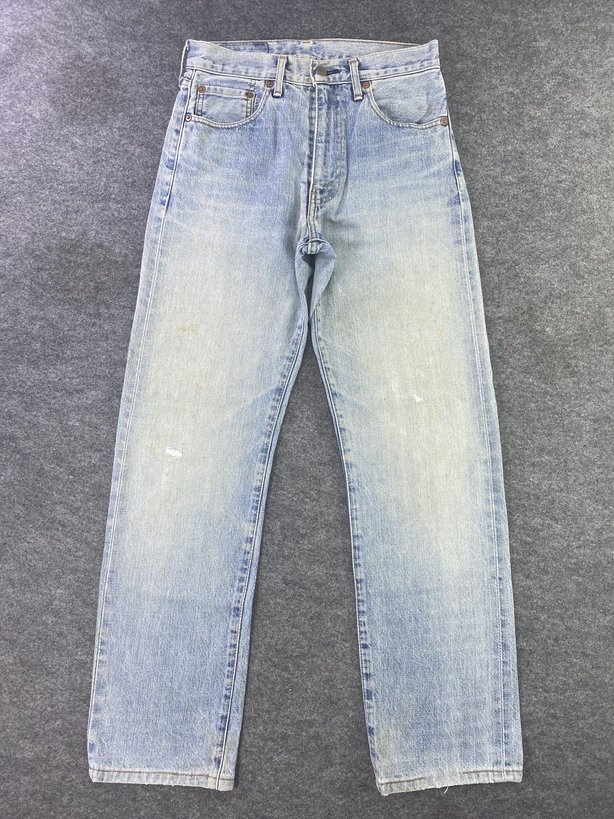 Levi's Vintage Levi's 502 Selvedge Distressed Blue Wash Jeans-J860 Size US 29 - 1 Thumbnail