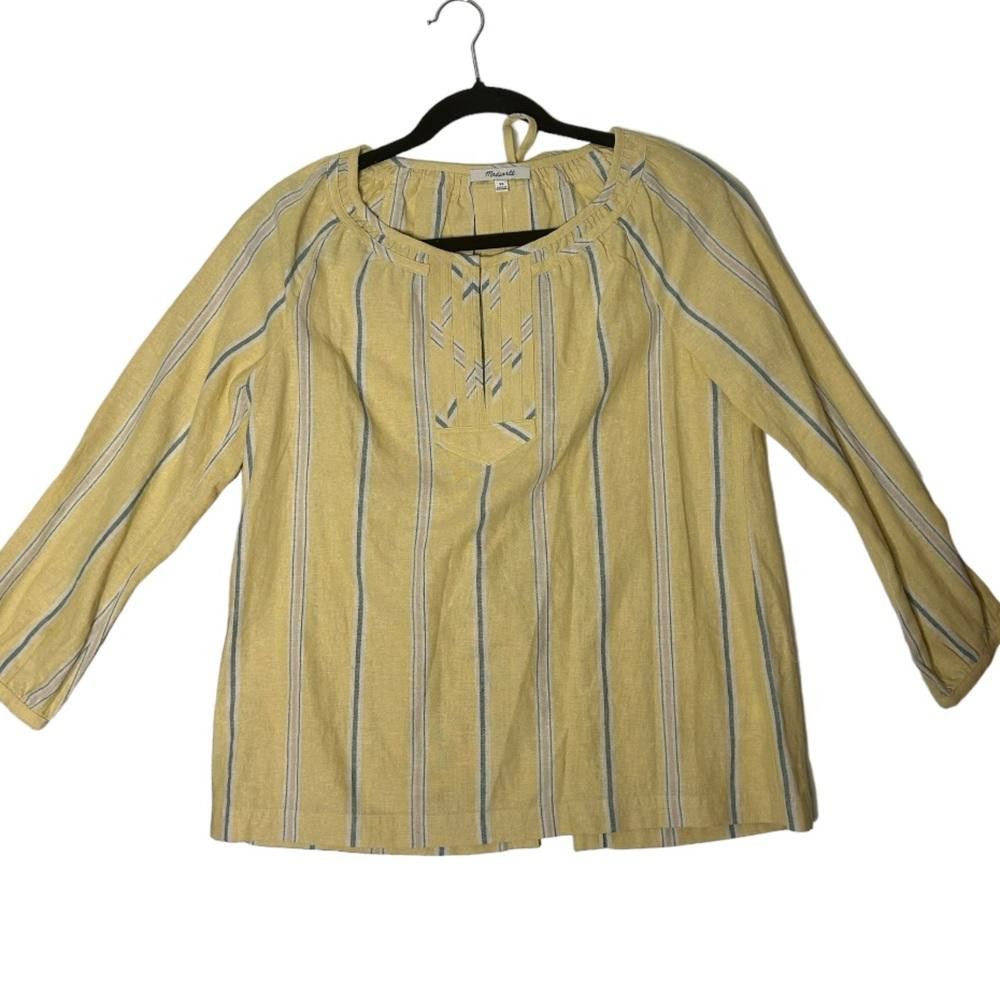 Madewell Madewell l NWT Tie-Back Peasant Top in Atlantic Stripe XS Size XS / US 0-2 / IT 36-38 - 4 Thumbnail