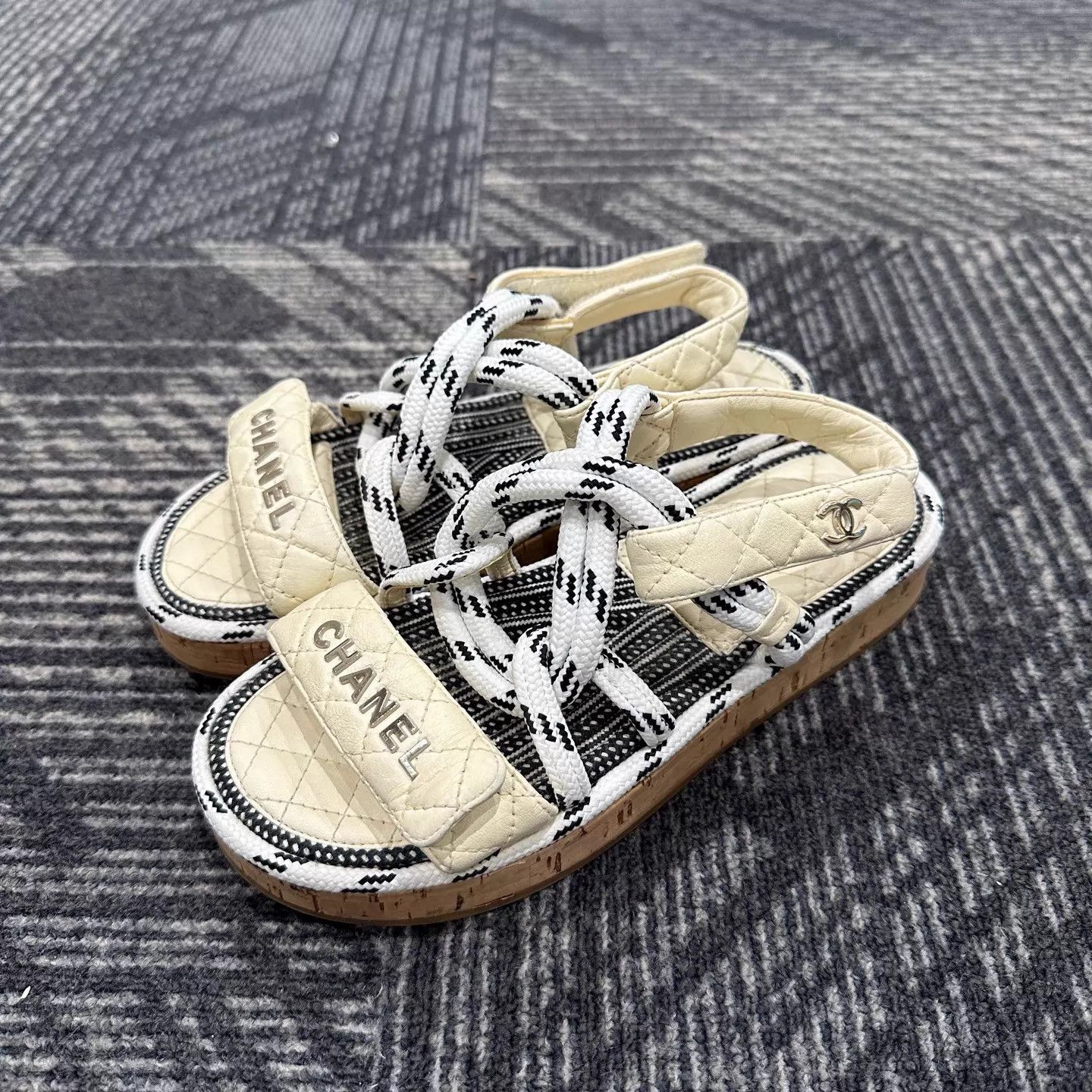 Chanel Chanel Strappy Woven Sandals Women's 36 99 New Size US 5.5 / IT 35.5 - 1 Thumbnail