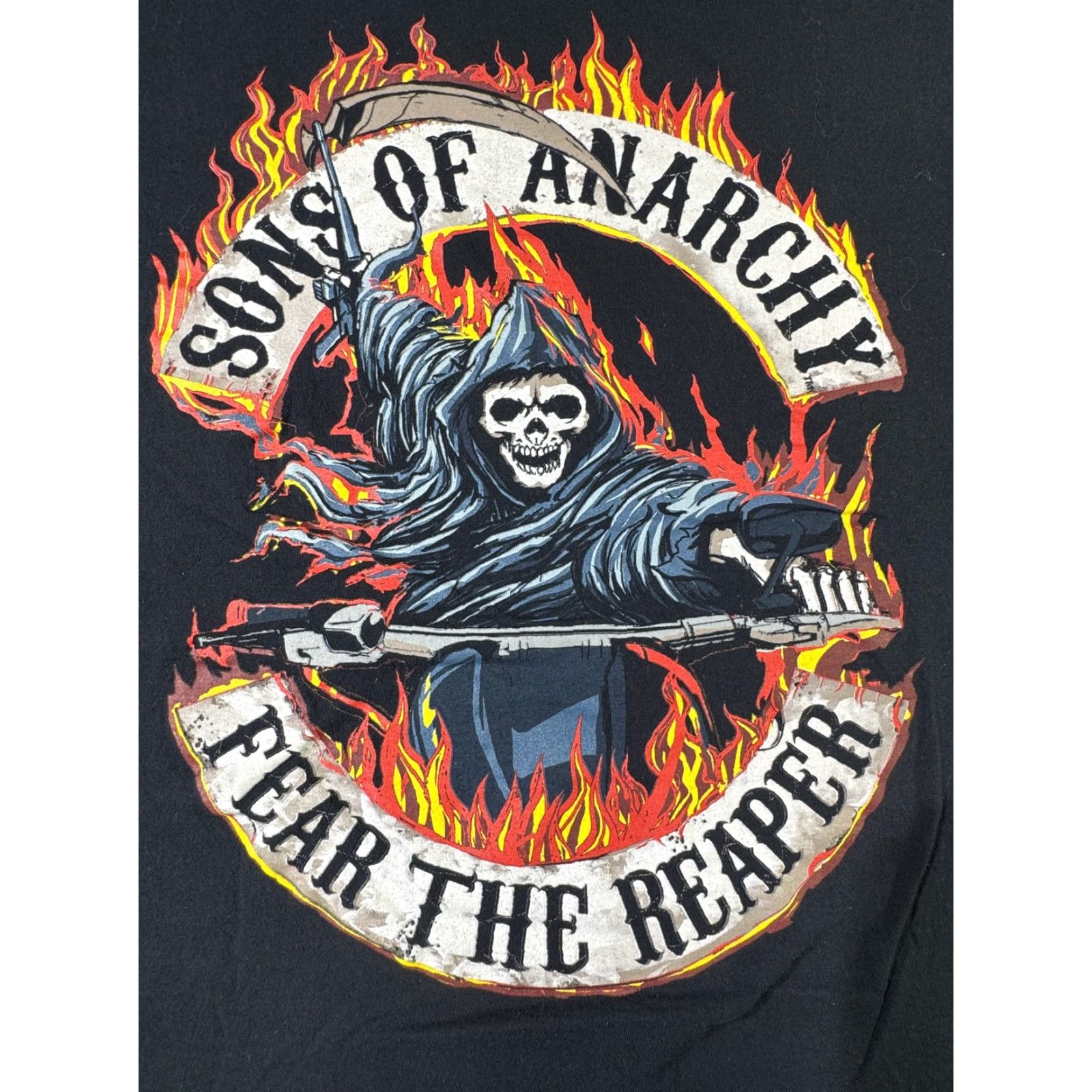 Vintage Sons of Anarchy Shirt Mens XL Black Fear The Reaper Flames Grim Reaper TV Show Jax Size US XL / EU 56 / 4 - 2 Thumbnail