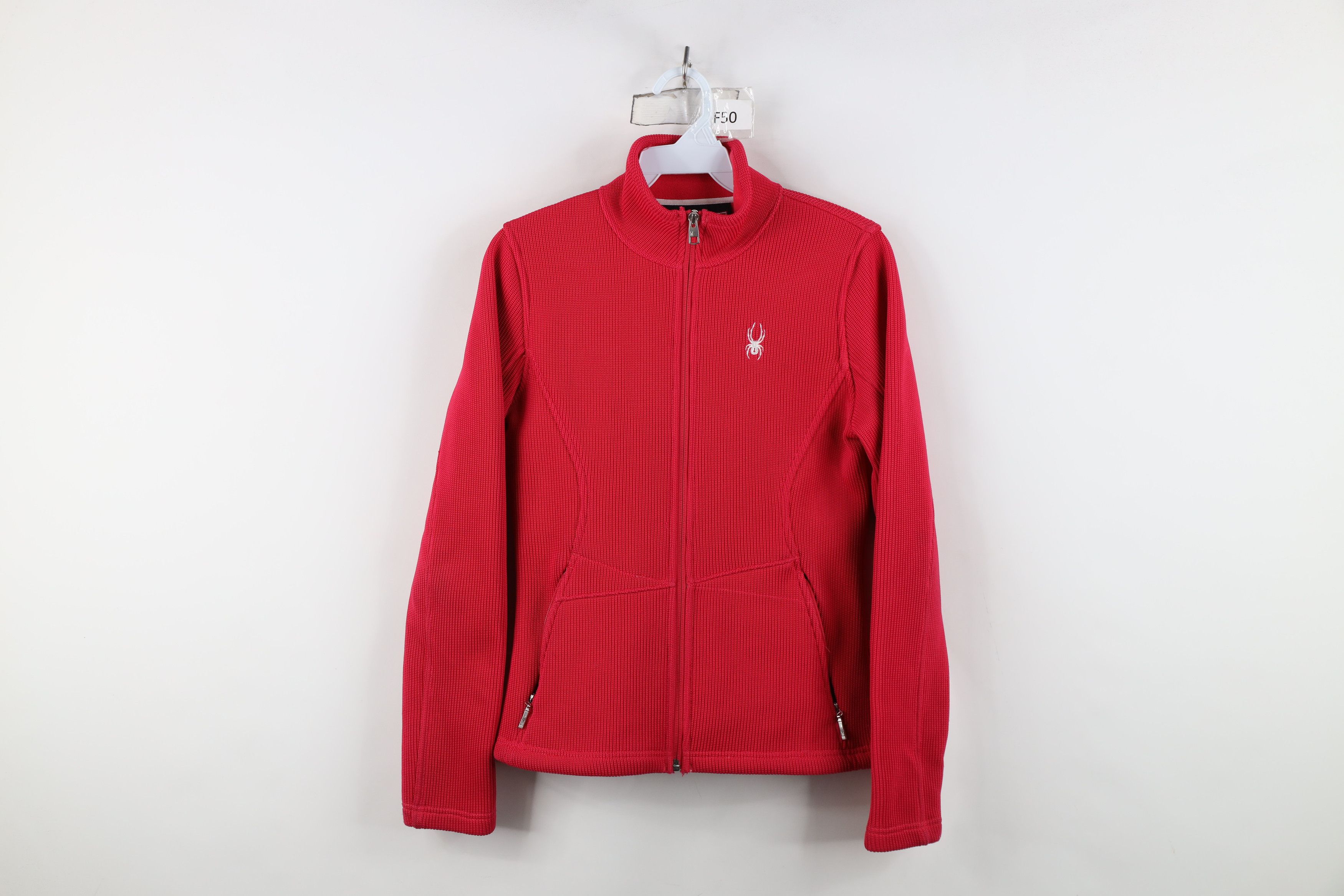 Spyder Spyder Ribbed Knit Full Zip Sweater Jacket Swacket Pink Size S / US 4 / IT 40 - 1 Thumbnail