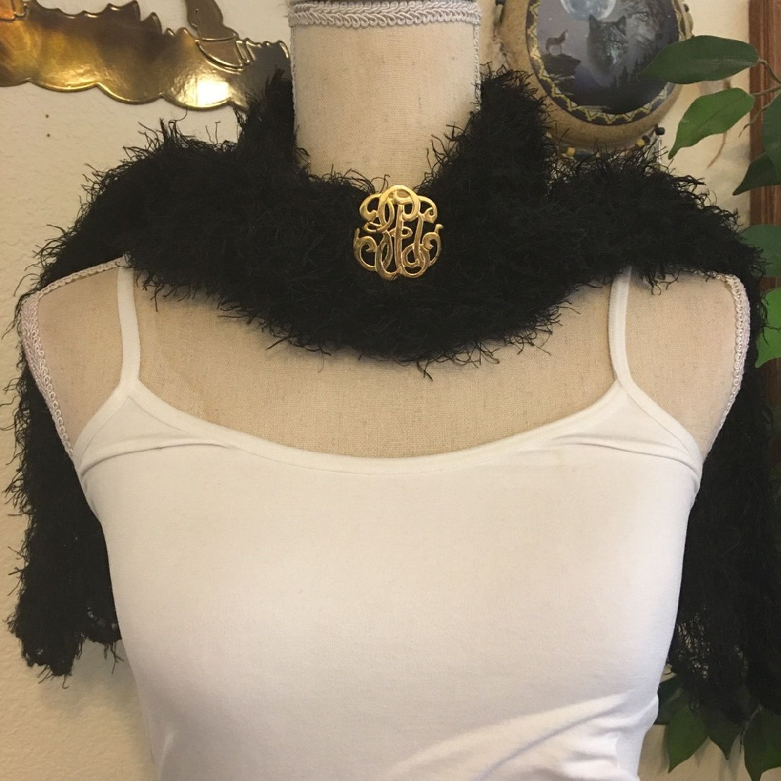 Vintage Vintage gold tone monogram style scarf clip Size ONE SIZE - 2 Thumbnail
