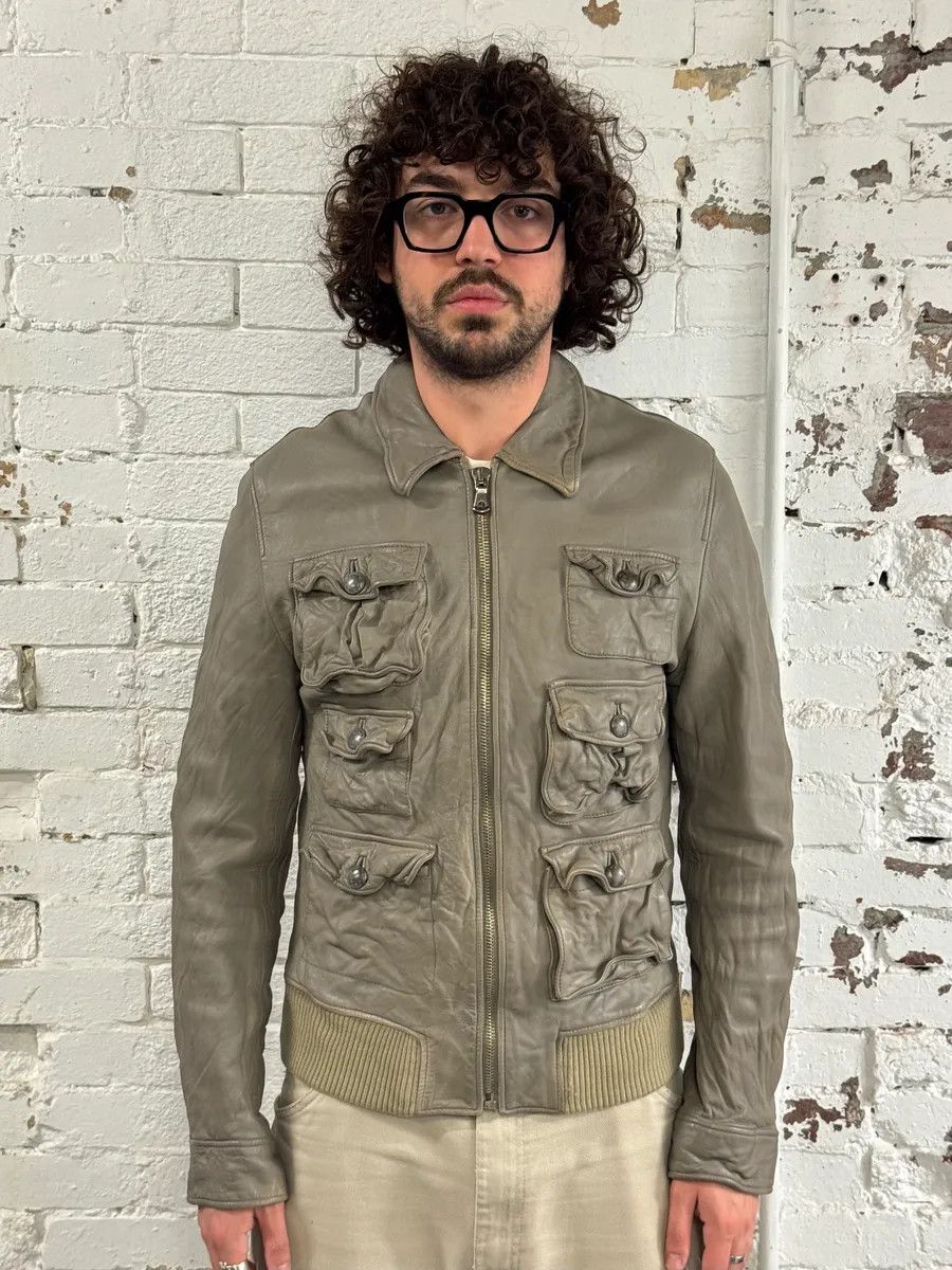 Dolce & Gabbana AW2006 Dolce & Gabbana Multi Pockets Cargo Grey Leather Jacket Size US M / EU 48-50 / 2 - 3 Thumbnail