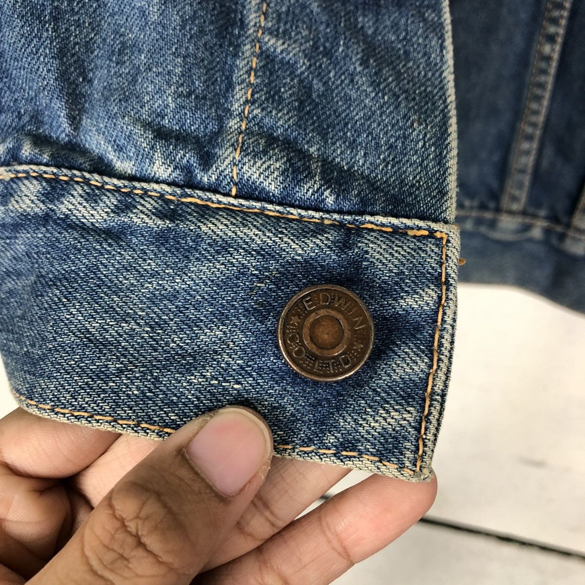 Japanese Brand 🔥VINTAGE CROPPED DENIM TRUCKER JACKET EDWI Size US M / EU 48-50 / 2 - 16 Thumbnail