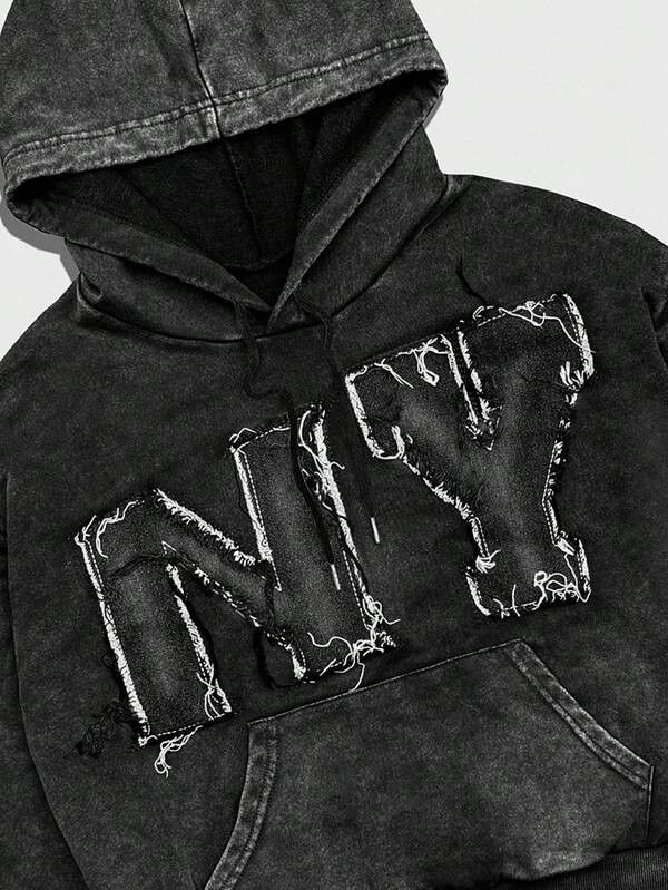 Japanese Brand Embroidery Black Washed Men women Hoodie Size US M / EU 48-50 / 2 - 4 Thumbnail