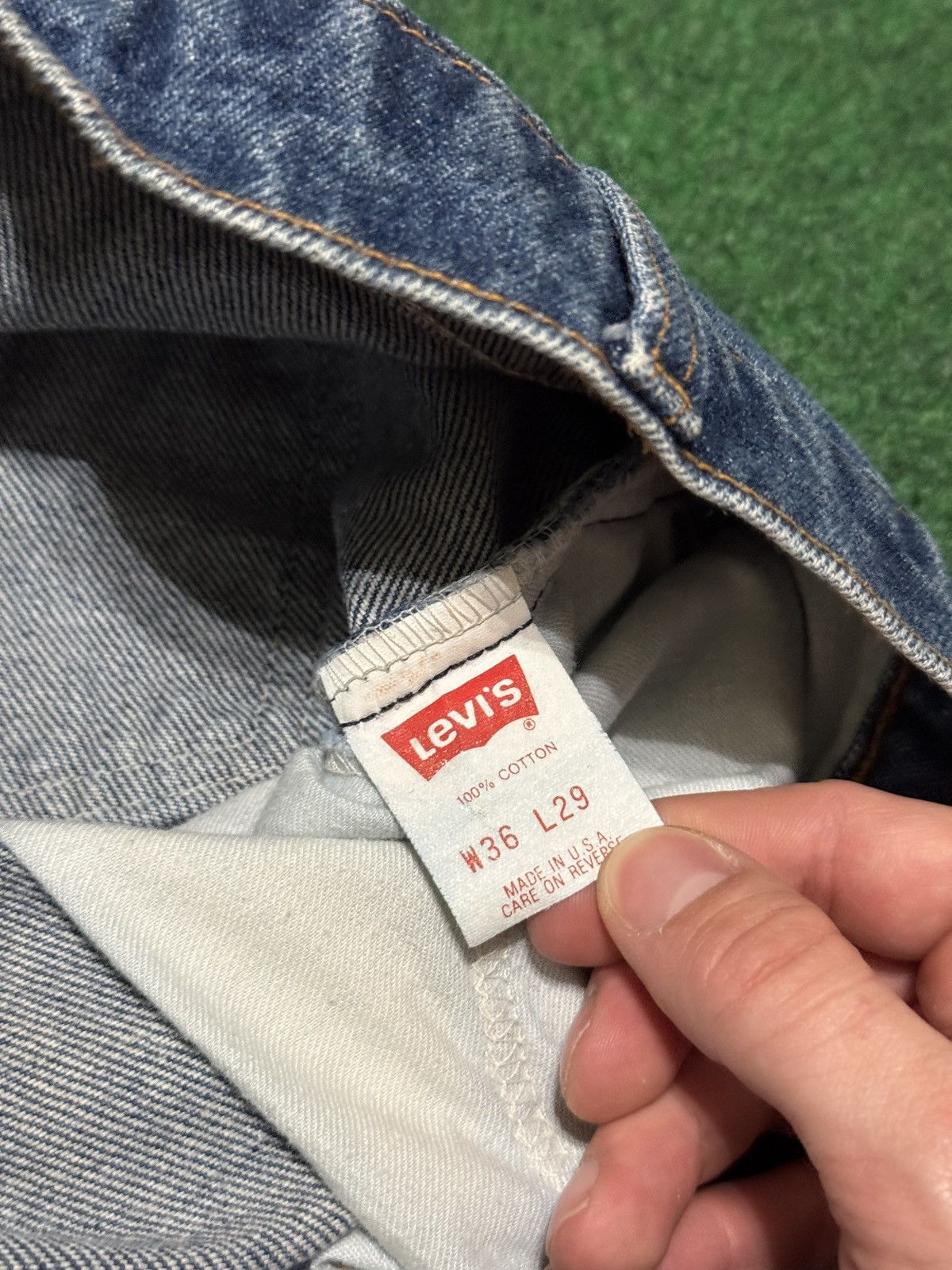 Levi's Vintage Clothing Levis 517 Orange Tab Vintage 90s 34x29 Med/Dark Wash Jeans Size US 34 / EU 50 - 5 Thumbnail