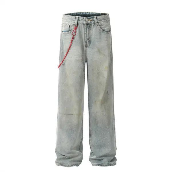 Japanese Brand VIBE Men's side chain graffiti distressed jeans Size US 32 / EU 48 - 1 Thumbnail