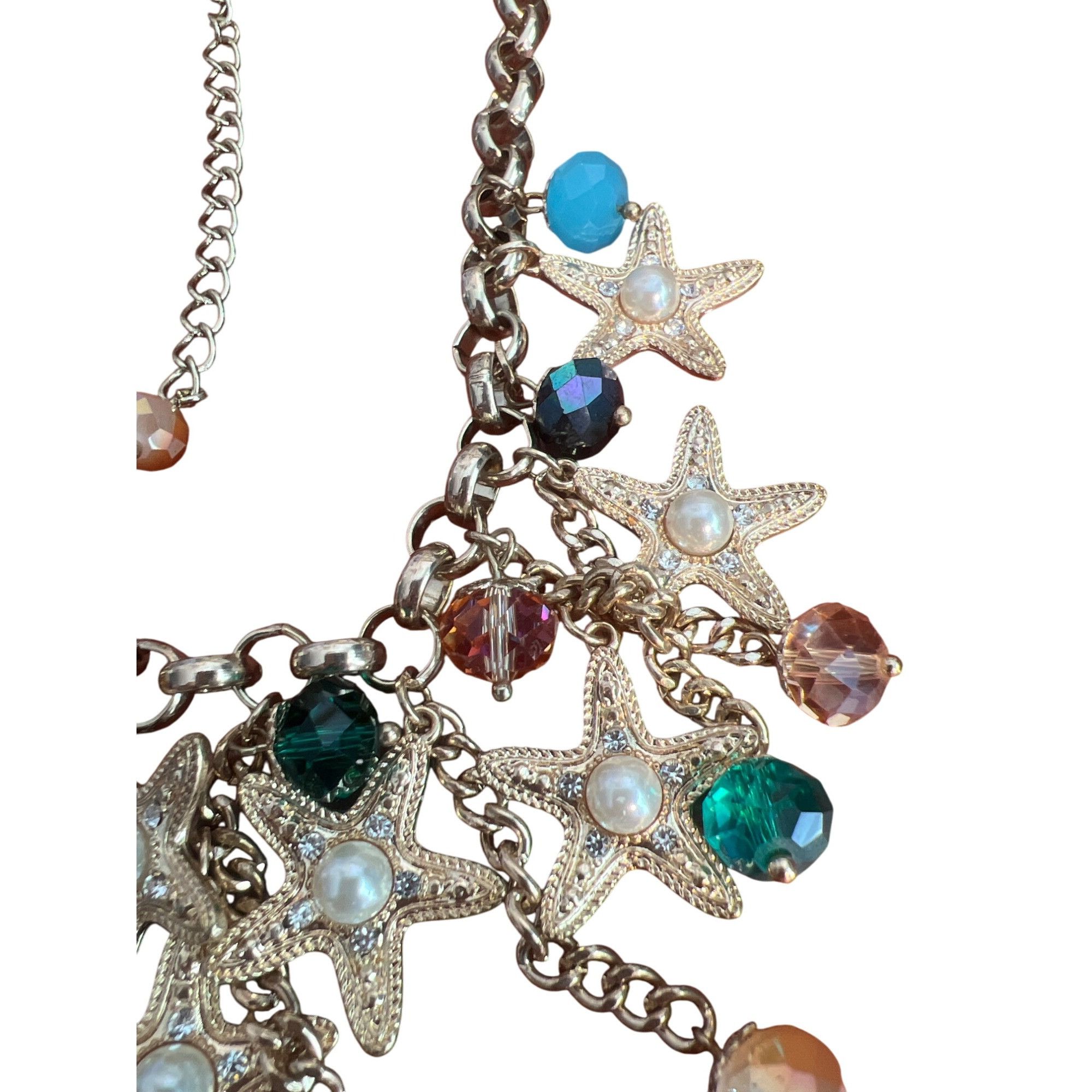 Other Gold Tone Starfish Charm Necklace Faux Pearl Glass Beads Nau Size ONE SIZE - 3 Thumbnail