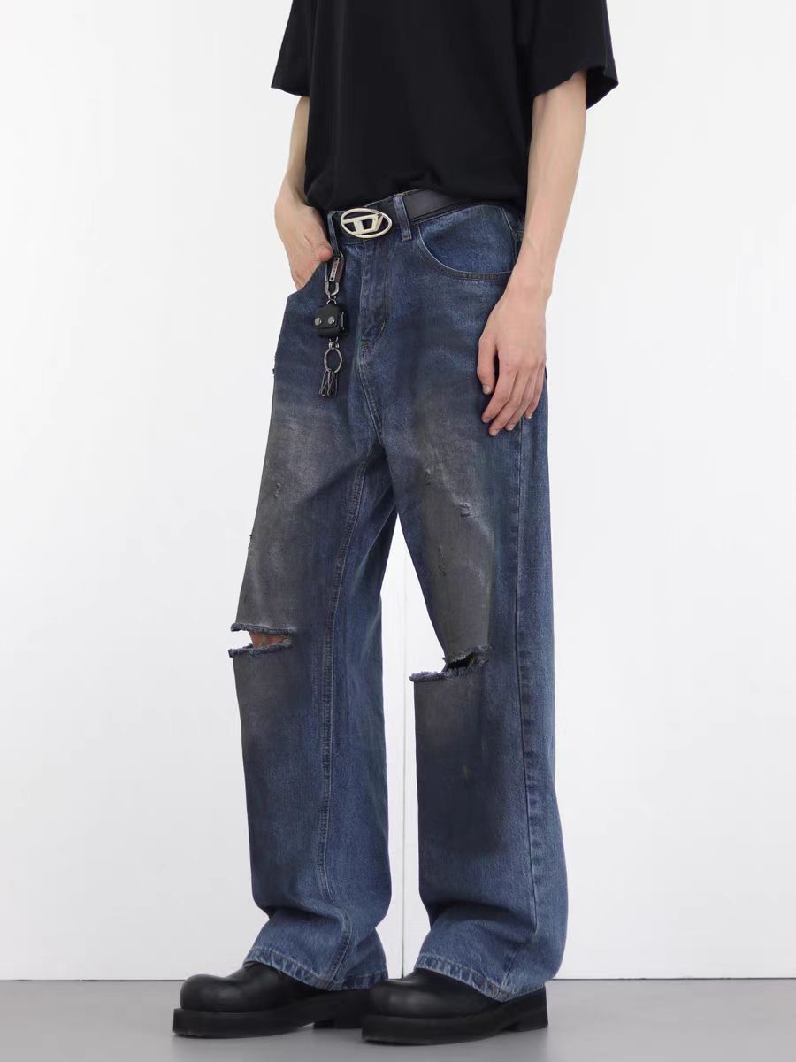 Japanese Brand × Jean Old washed ripped loose vintage jeans Size US 32 / EU 48 - 3 Thumbnail