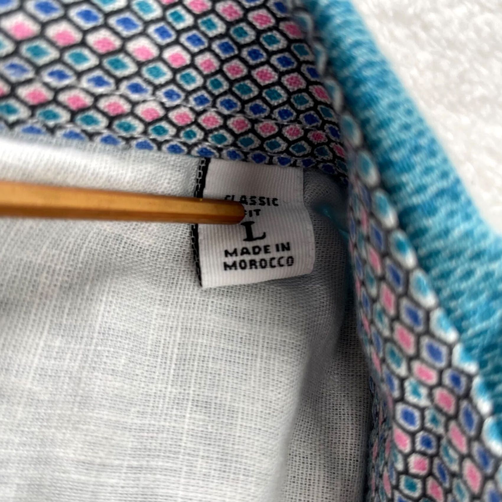 Robert Graham Robert Graham Shirt Mens Large Blue Linen Blend Classic Fit Brixton Button-Up Size US L / EU 52-54 / 3 - 6 Thumbnail