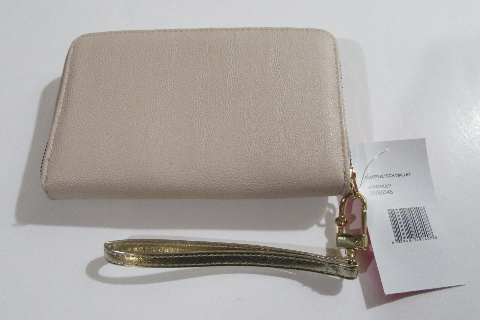 Designer Betsey Johnson Kitsch Kitten Cat Wallet Brown Multi NWT Size ONE SIZE - 2 Thumbnail