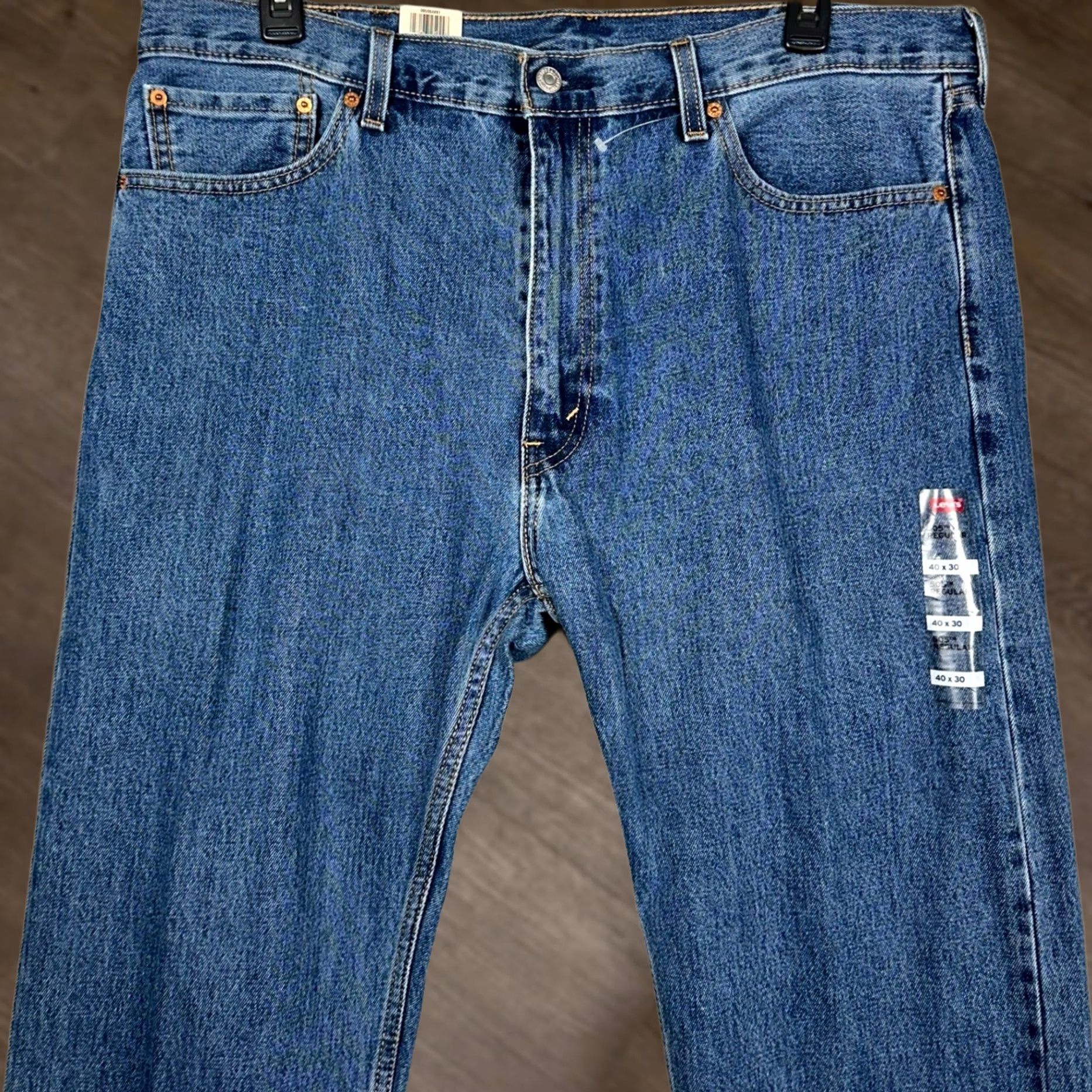 Levi's Levi's 505 Jeans Mens 40X30 Blue Regular Fit Straight 5 Pocket Denim Size US 40 / EU 56 - 1 Thumbnail