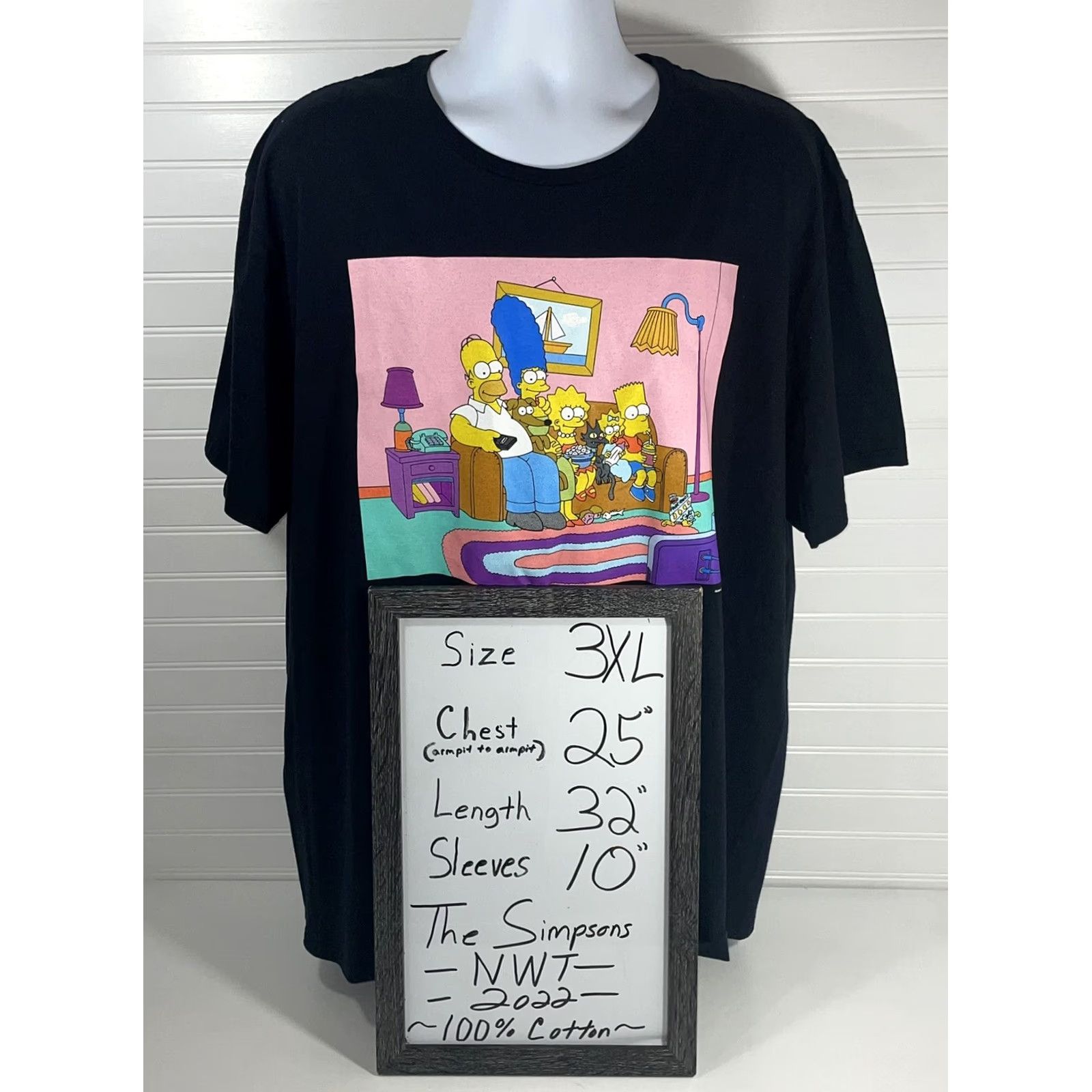 Vintage VINTAGE? The Simpsons Black Crew Neck T Shirt Mens 3XL Front Graphic 100 Cotton 2022 NWT Size US XXL / EU 58 / 5 - 5 Thumbnail