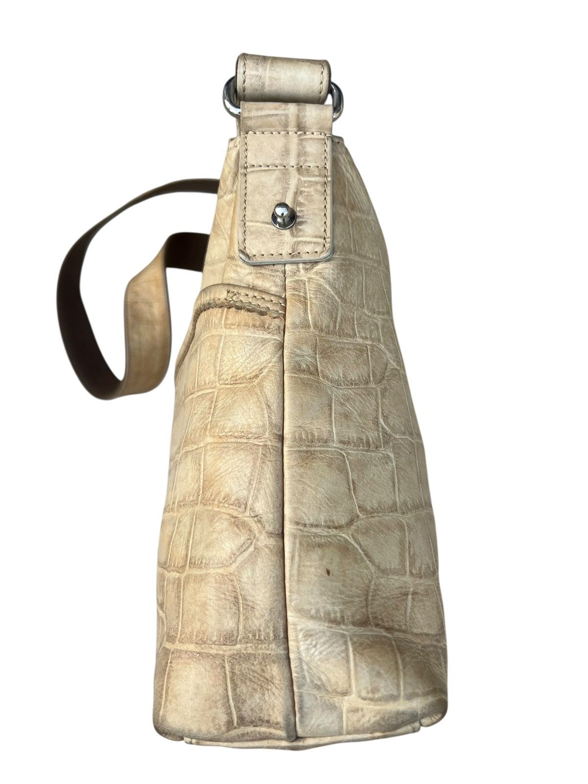 Leather COTO Japan Patina Embossed Crocodile All Leather Sling Bag Size ONE SIZE - 9 Thumbnail