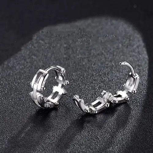 Japanese Brand × Sterling Silver Y2K Round Irregular Hoop Earring Size ONE SIZE - 3 Thumbnail