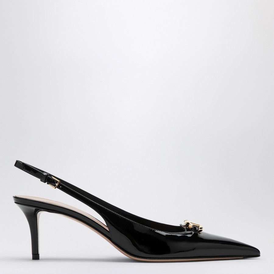 Valentino o1d2blof1024 V Logo Leather Slingback in Black Size US 9 / IT 39 - 1 Thumbnail
