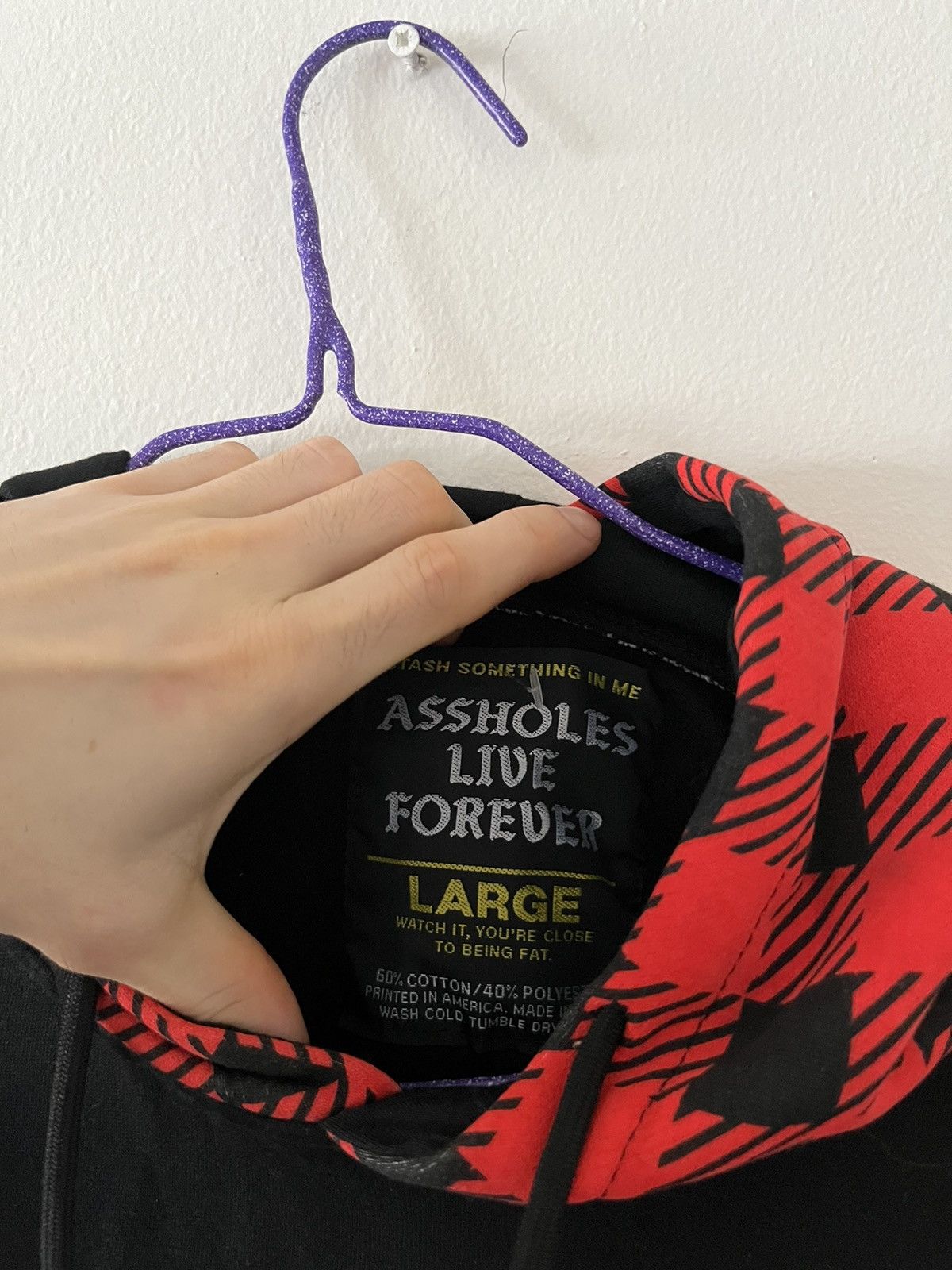 Other Assholes Live Forever black and red hoodie plaid L men’s Size US L / EU 52-54 / 3 - 3 Thumbnail