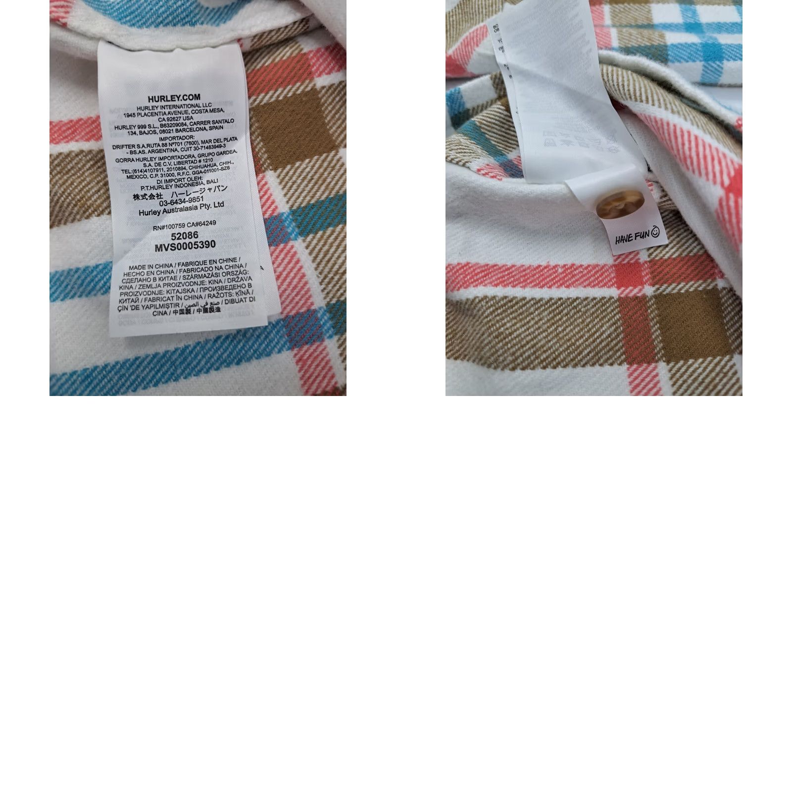 Hurley Hurley Men’s Long Sleeve Button-Up Flannel Shirt Multicolor Size L #4060 Size US L / EU 52-54 / 3 - 8 Thumbnail