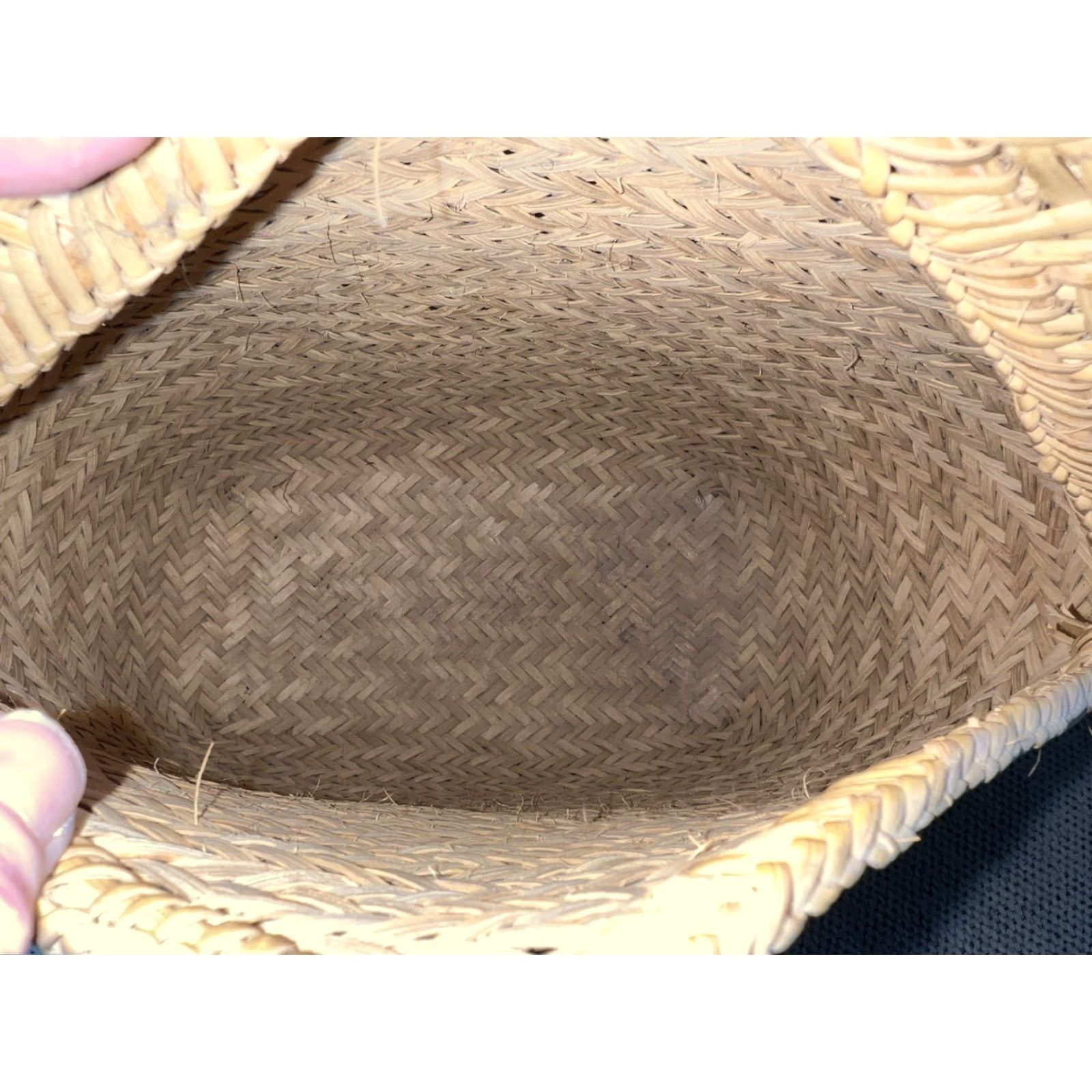 Asket VINTAGE Pasiking HandMade Woven Bag Backpack Tan Beige Bamboo BOHO 1970s Ethnic/Peasant Bag 21”x16”x5.5” Mens Womens (if applicable) Size ONE SIZE - 8 Thumbnail
