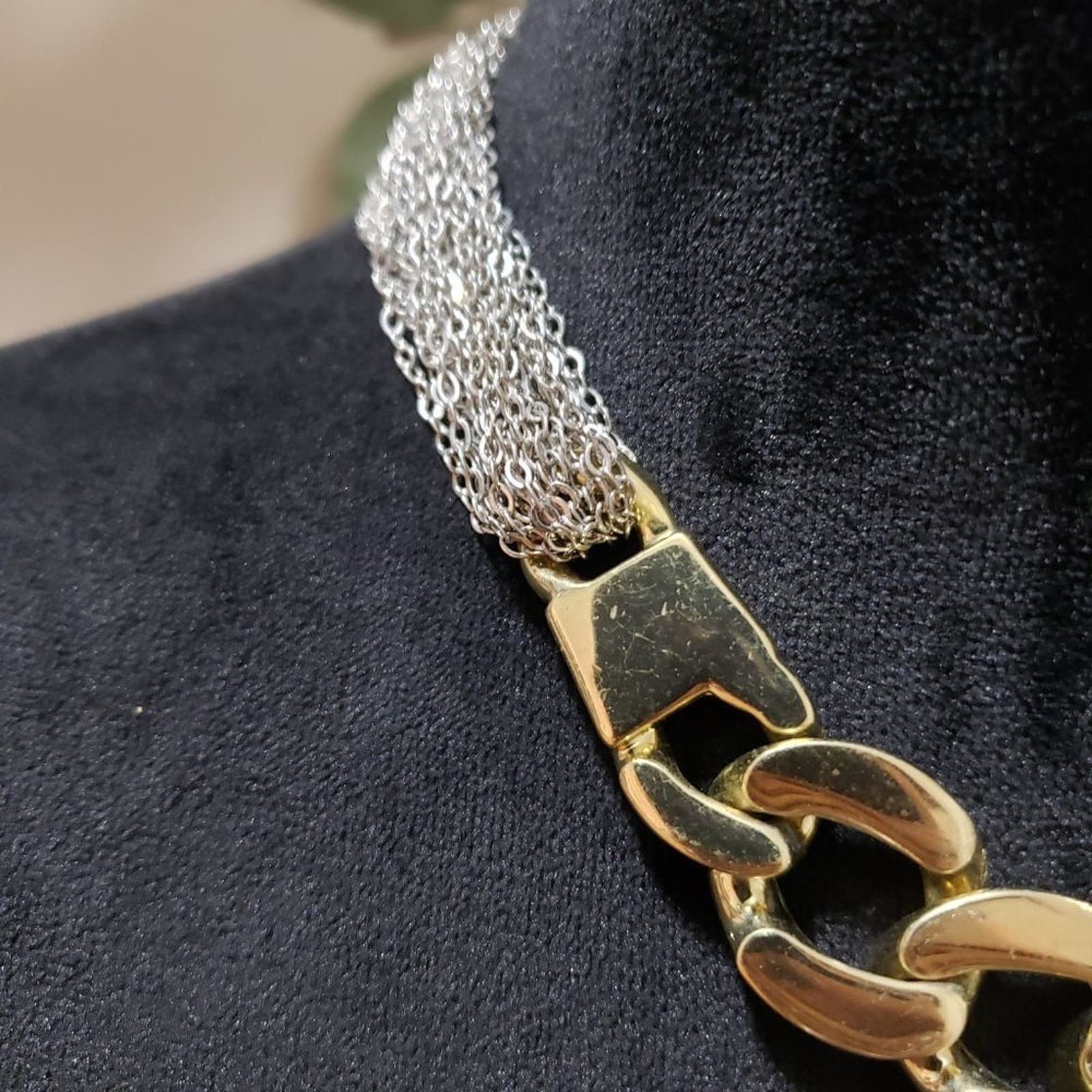 Express Express Fashion Chunky Studded Gold Tone Link Chain Necklace Size ONE SIZE - 5 Thumbnail