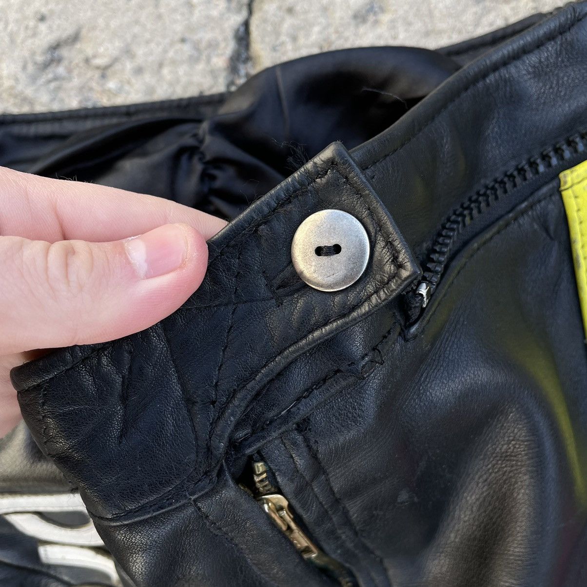 Leather × Vintage Vintage Leather Pants Moto Pro Sports Y2K 90s USA style Size US 31 - 7 Thumbnail