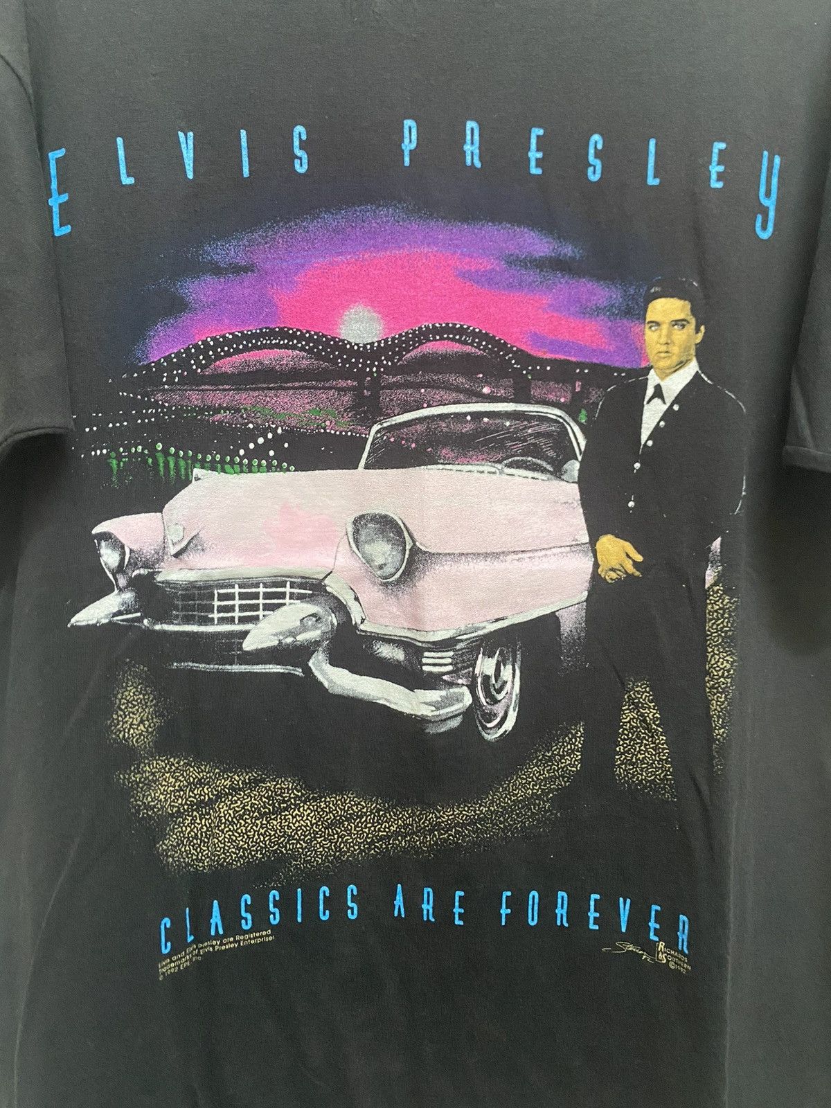 Band Tees × Vintage Vintage 90’s Elvis Presley Distressed Band Tee Size US L / EU 52-54 / 3 - 2 Thumbnail