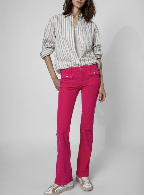 Zadig & Voltaire Zadig & Voltaire Défilé Hippie Velour Cotele Pants ( 34/XS ) Size 24" / US 00 / IT 34 - 4 Thumbnail