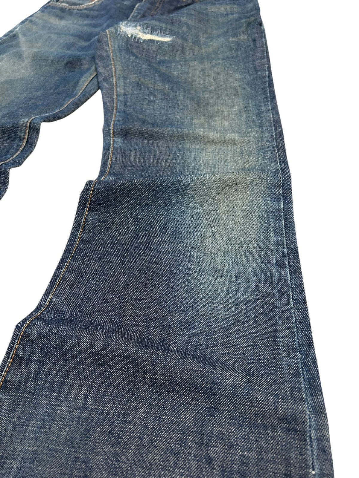 Edwin × Hysteric Glamour × Japanese Brand Vintage Edwin 800SX Flare Washed Ripped Texture Distressed Size US 29 - 7 Thumbnail