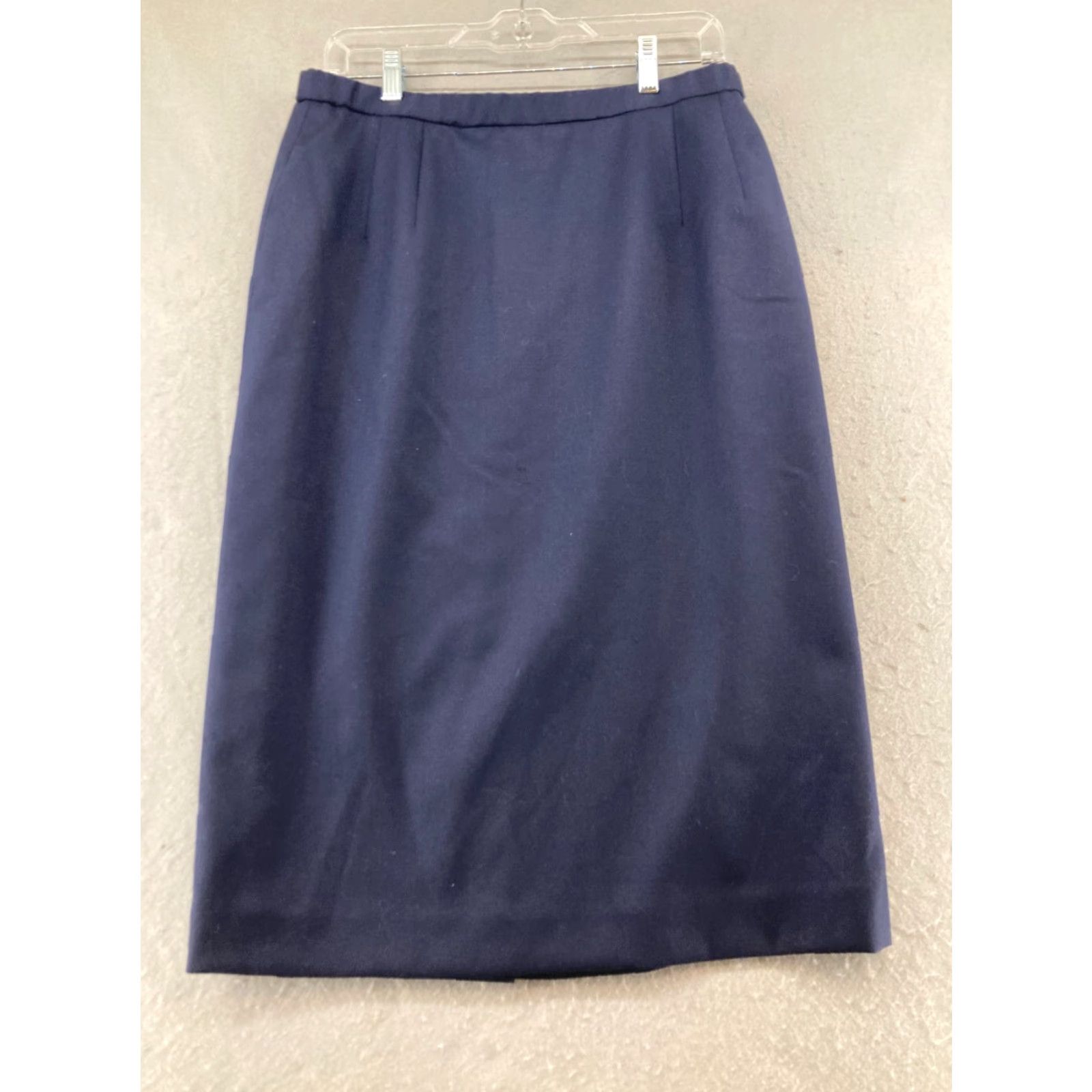 Pendleton VINTAGE Pendleton Skirt Women Long 14 Blue Wool Pencil 100% Virgin Wool Solid Pattern Pockets Lined Rise Mid Button 80s 90s Theme Womens Size 36" / US 14 / IT 50 - 2 Thumbnail
