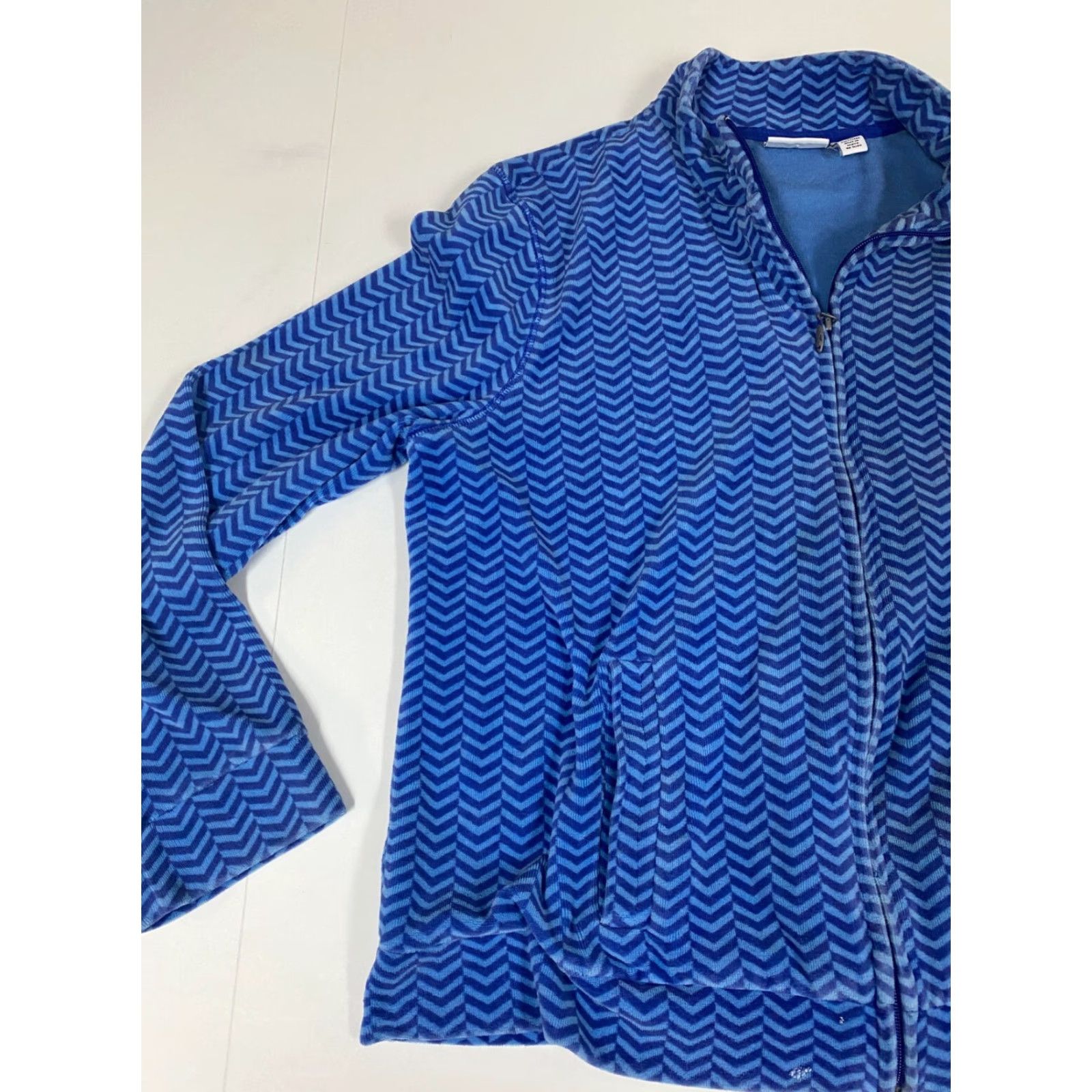 Vintage Kim Rogers Womens Sweater Full Zip Dolman Sleeves blue PM Petites Knit Logo Mock Neck Lightweight Size M / US 6-8 / IT 42-44 - 3 Thumbnail