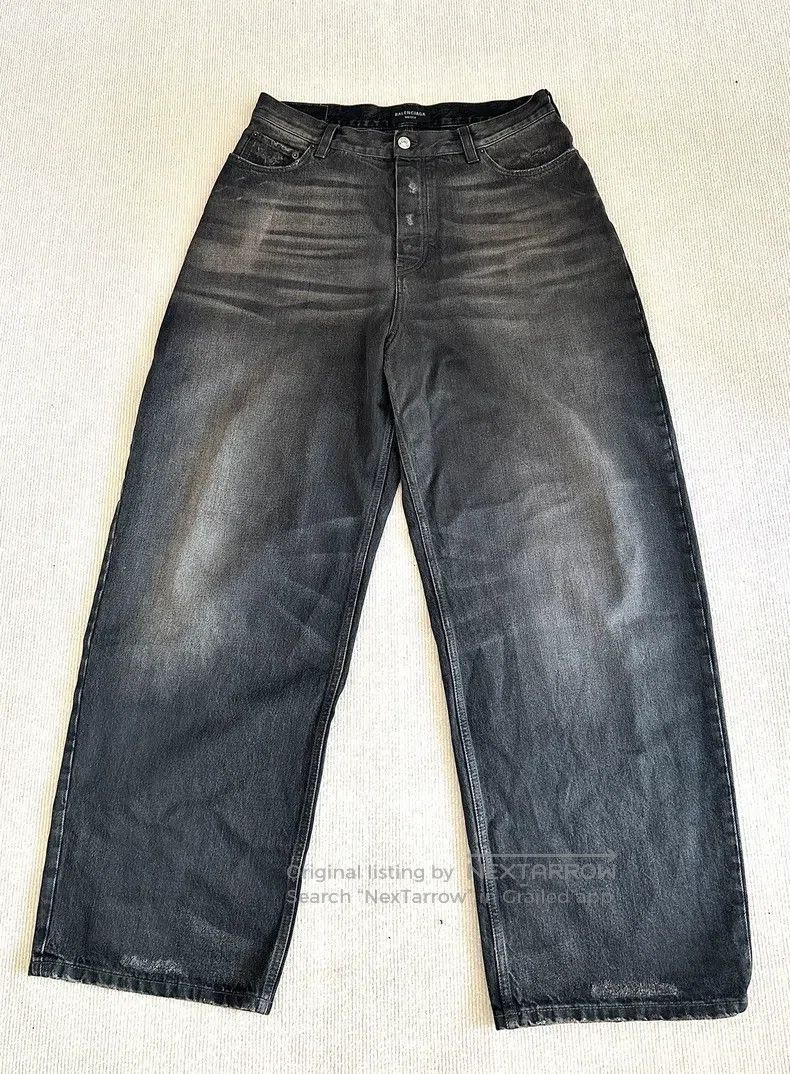 Balenciaga Balenciaga size S Brushed Wax Coated Denim Pants Size US 27 - 1 Thumbnail