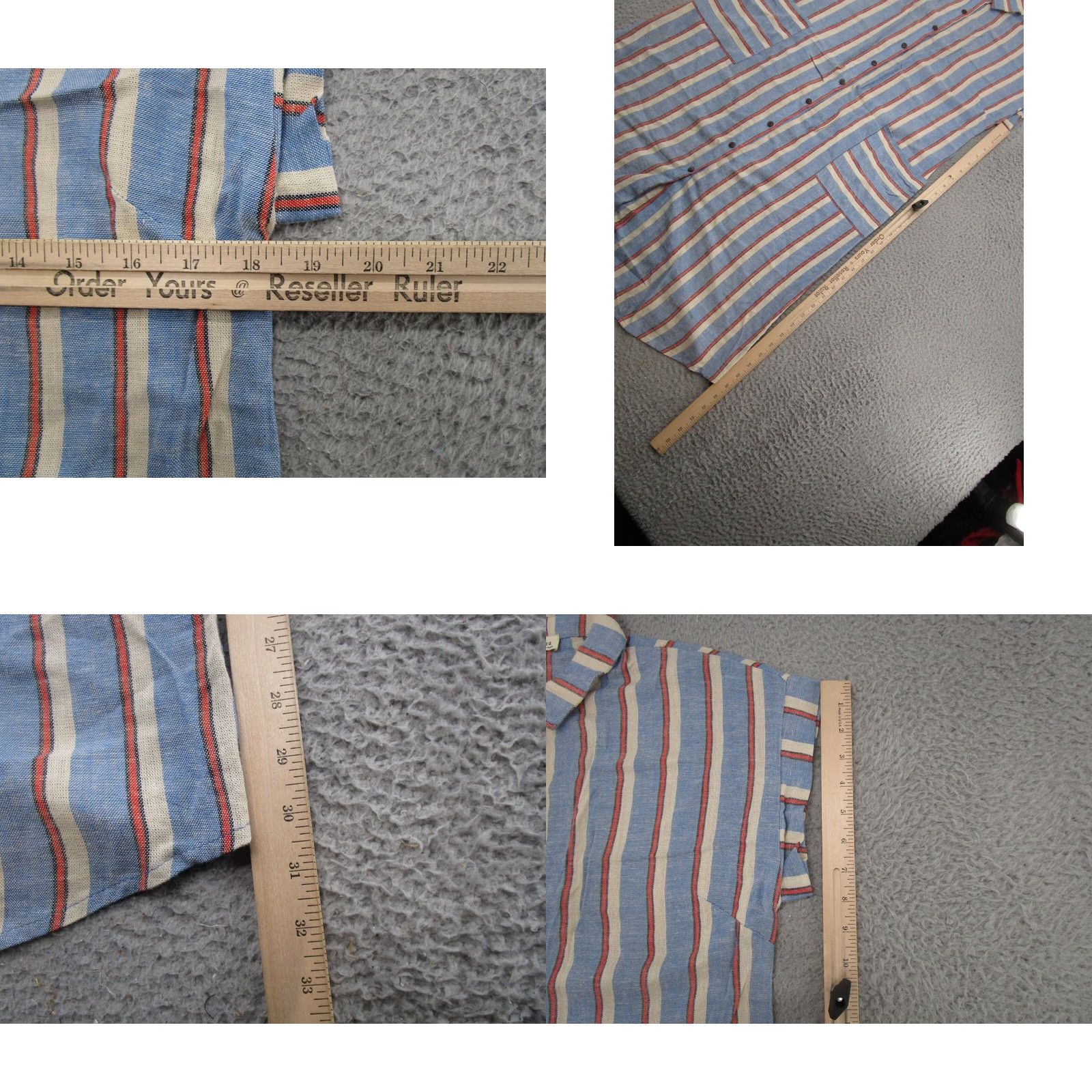 Vintage Monteau Shirt Dress Blue Striped Pockets Midi Linen Blend Size L Women’s Size L / US 10 / IT 46 - 8 Thumbnail