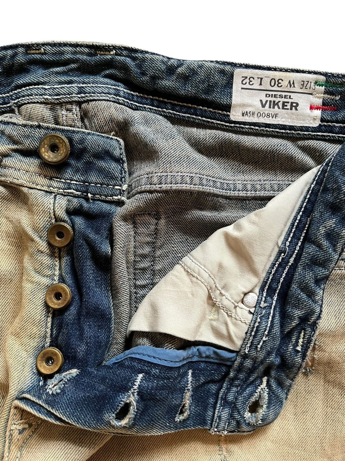 Diesel × Diesel Black Gold Vintage Diesel Viker Rusty Wash Distressed Loose Jeans Size US 32 / EU 48 - 3 Thumbnail