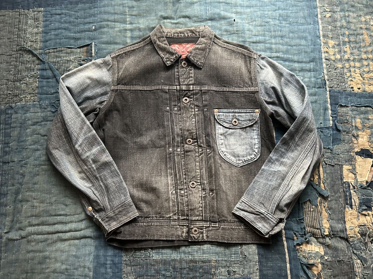 Kapital × Kapital Kountry Kapital black and indigo denim 1st jacket Size US S / EU 44-46 / 1 - 1 Thumbnail